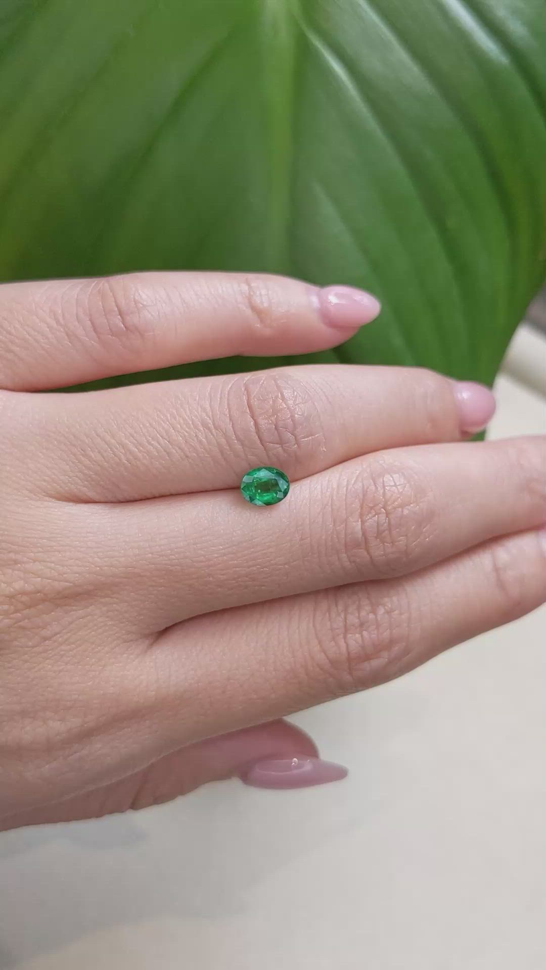 0.61 Ct. Emerald from Zambia Size Video