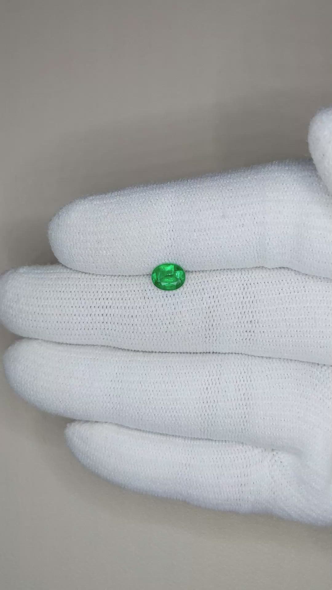 0.61 Ct. Emerald from Zambia Size Video