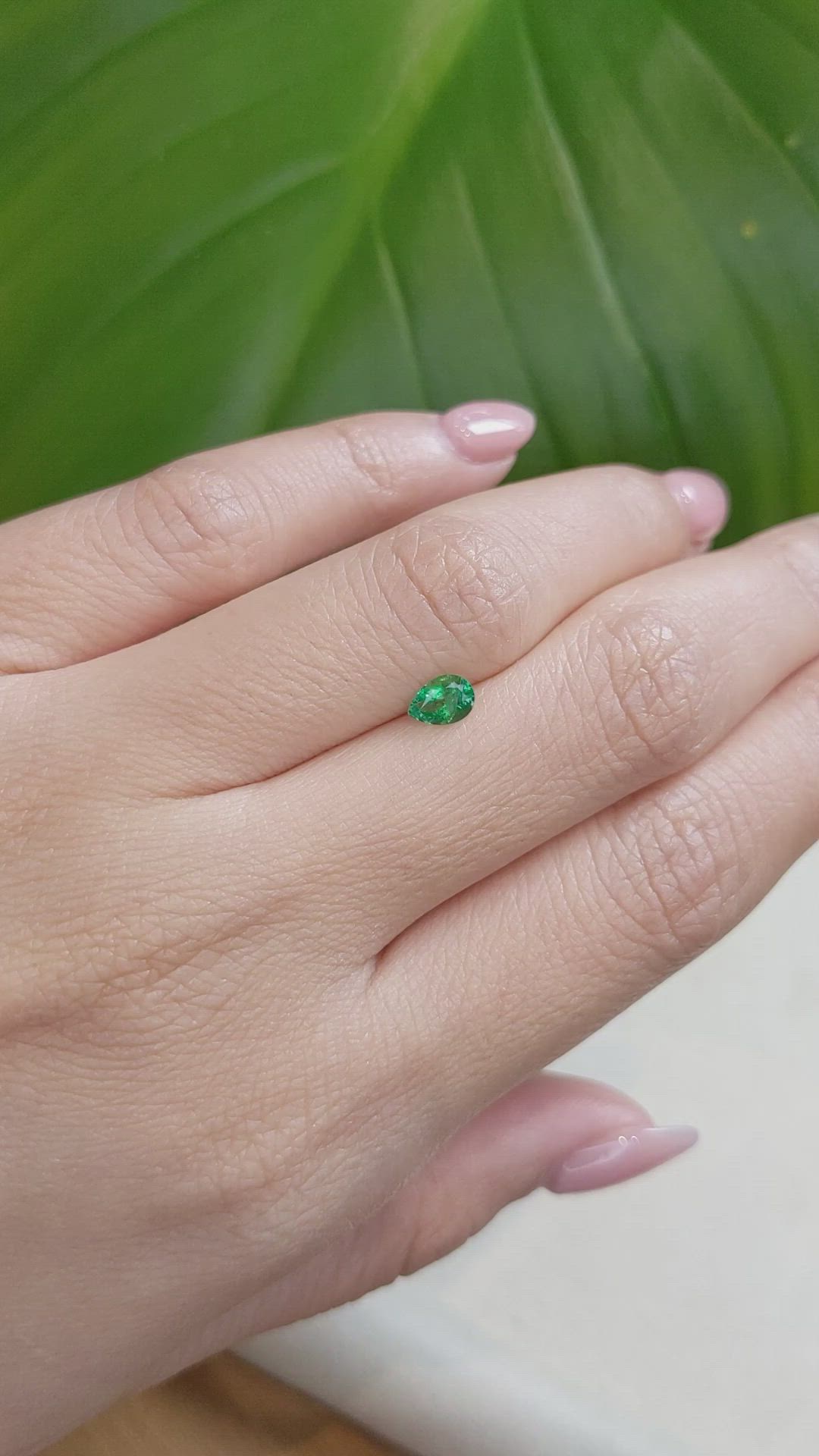 0.39 Ct. Emerald from Zambia Size Video