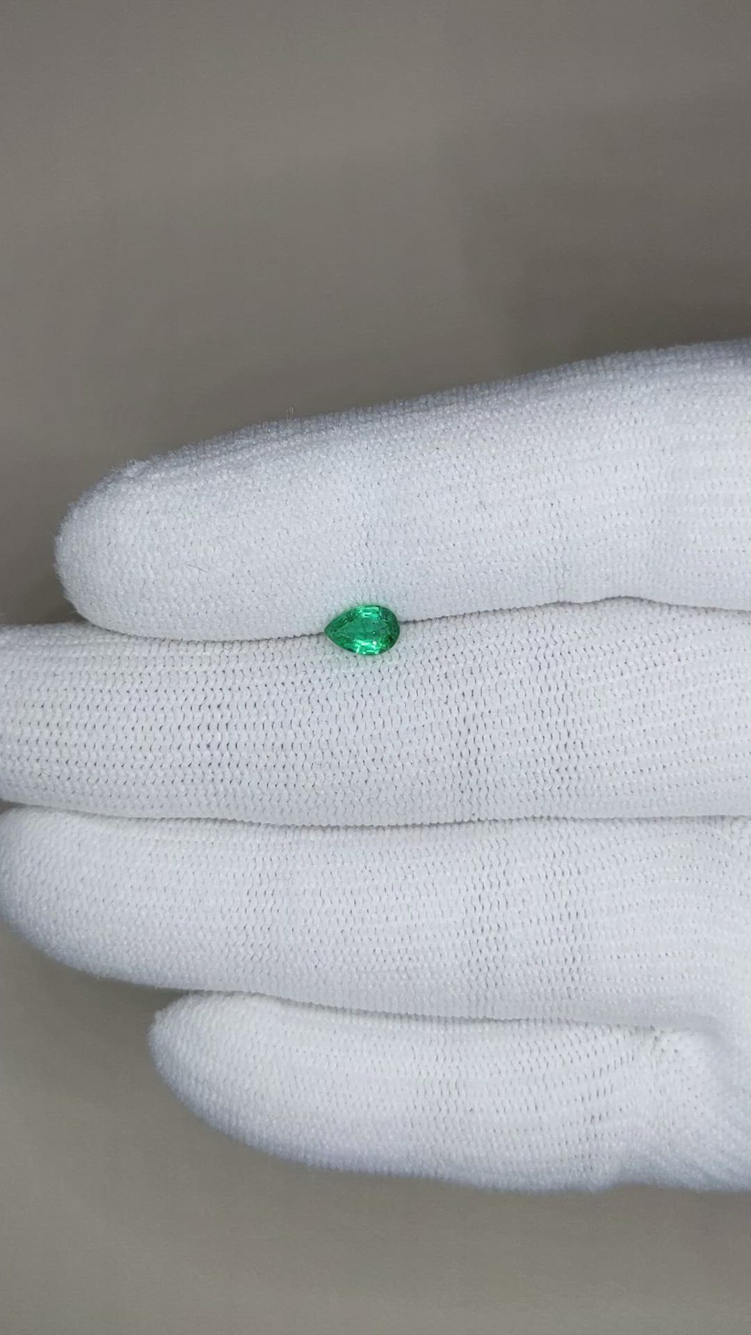 0.34 Ct. Emerald from Zambia Size Video