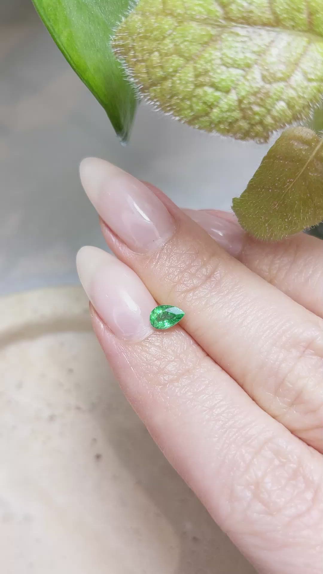 0.39 Ct. Emerald from Zambia Size Video