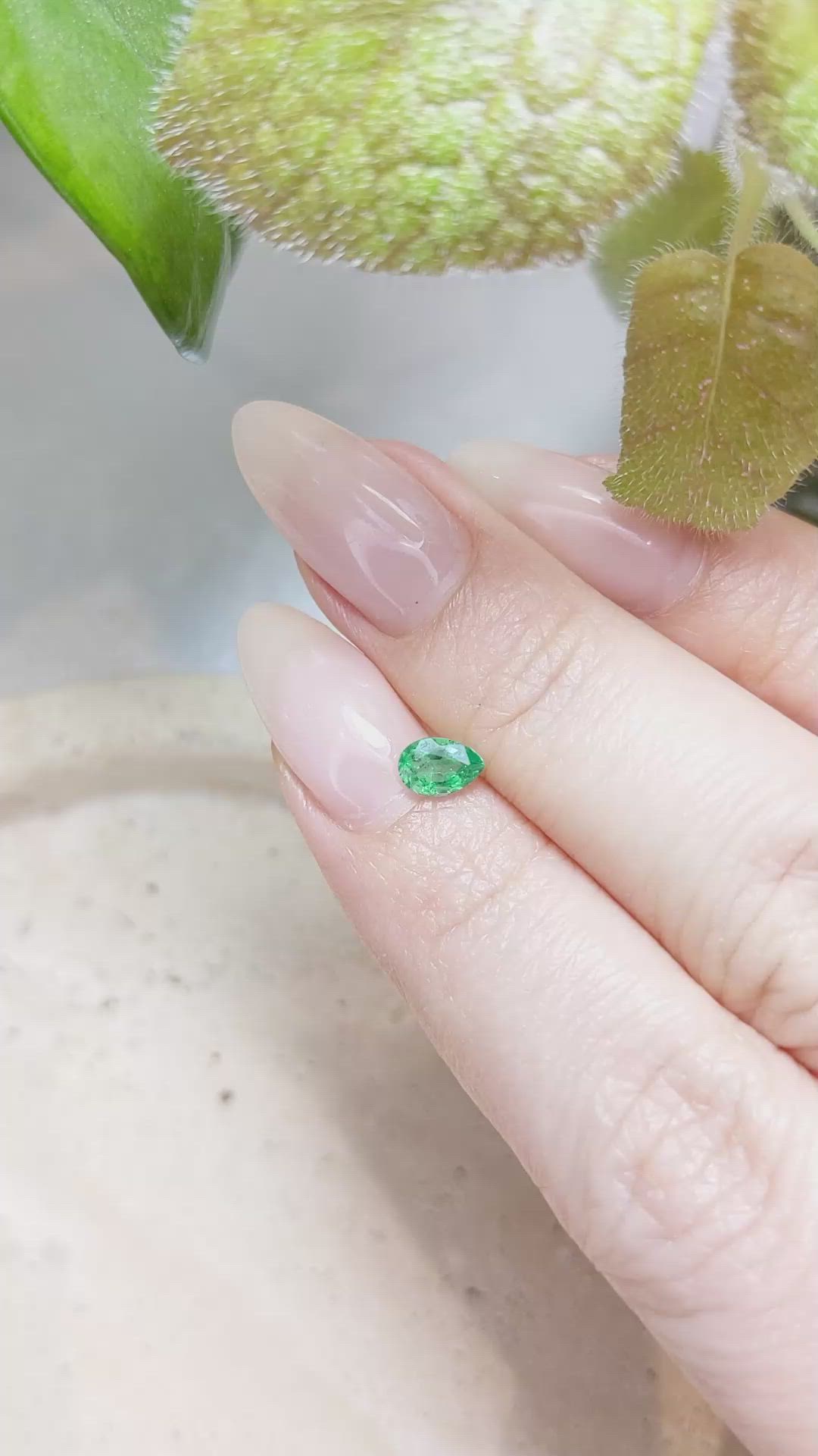0.38 Ct. Emerald from Zambia Size Video