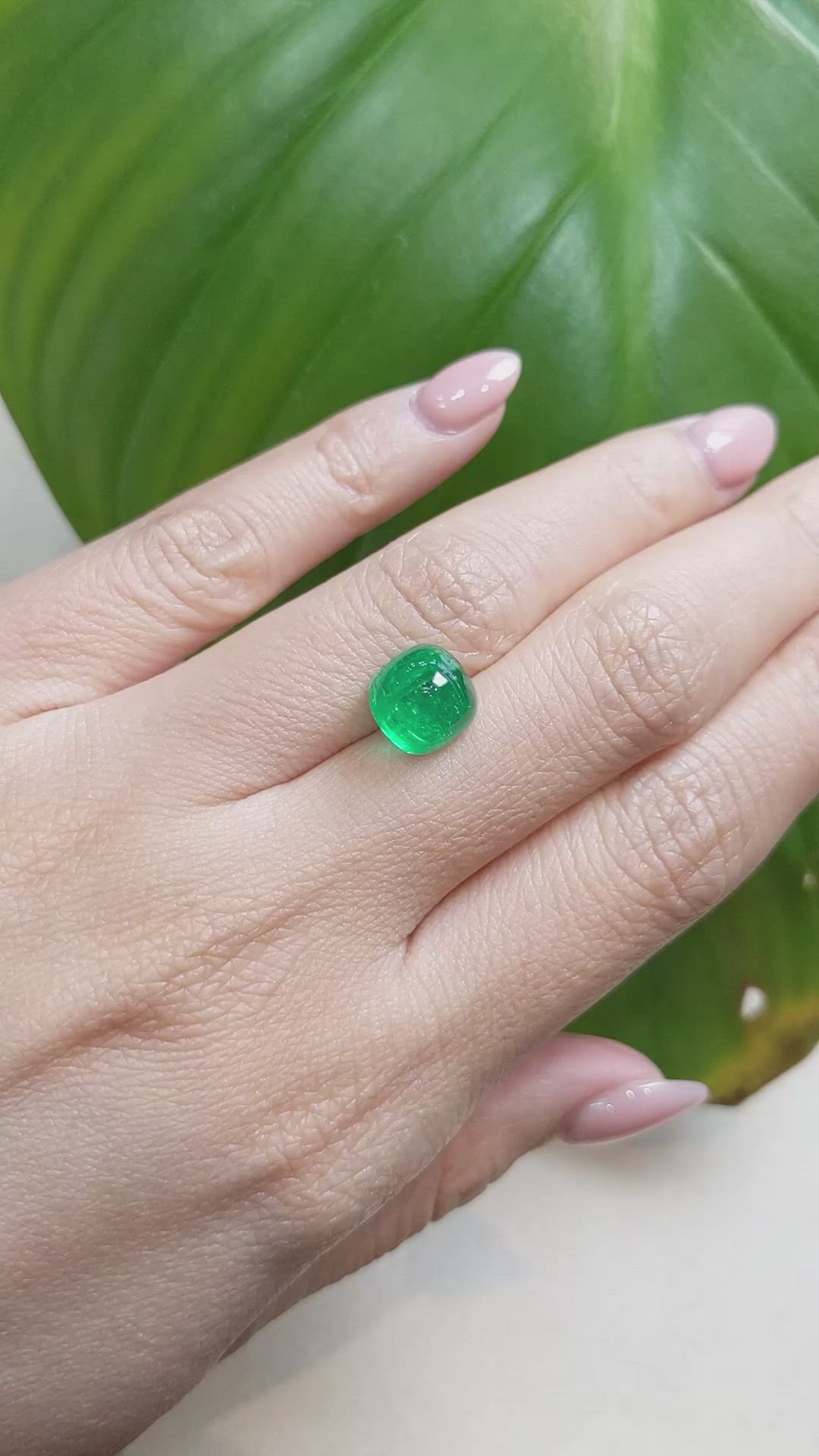 4.20 Ct. Cabochon Emerald from Afghanistan Size Video
