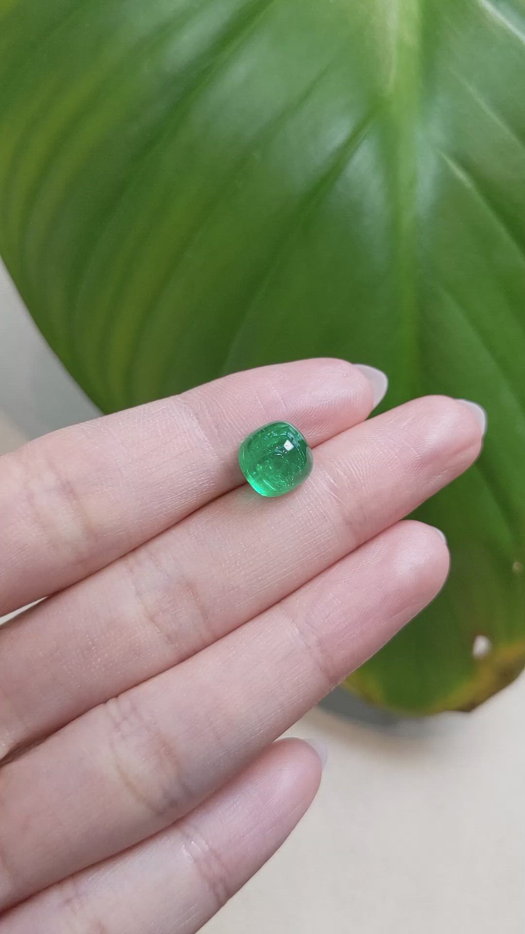 4.20 Ct. Cabochon Emerald from Afghanistan Size Video