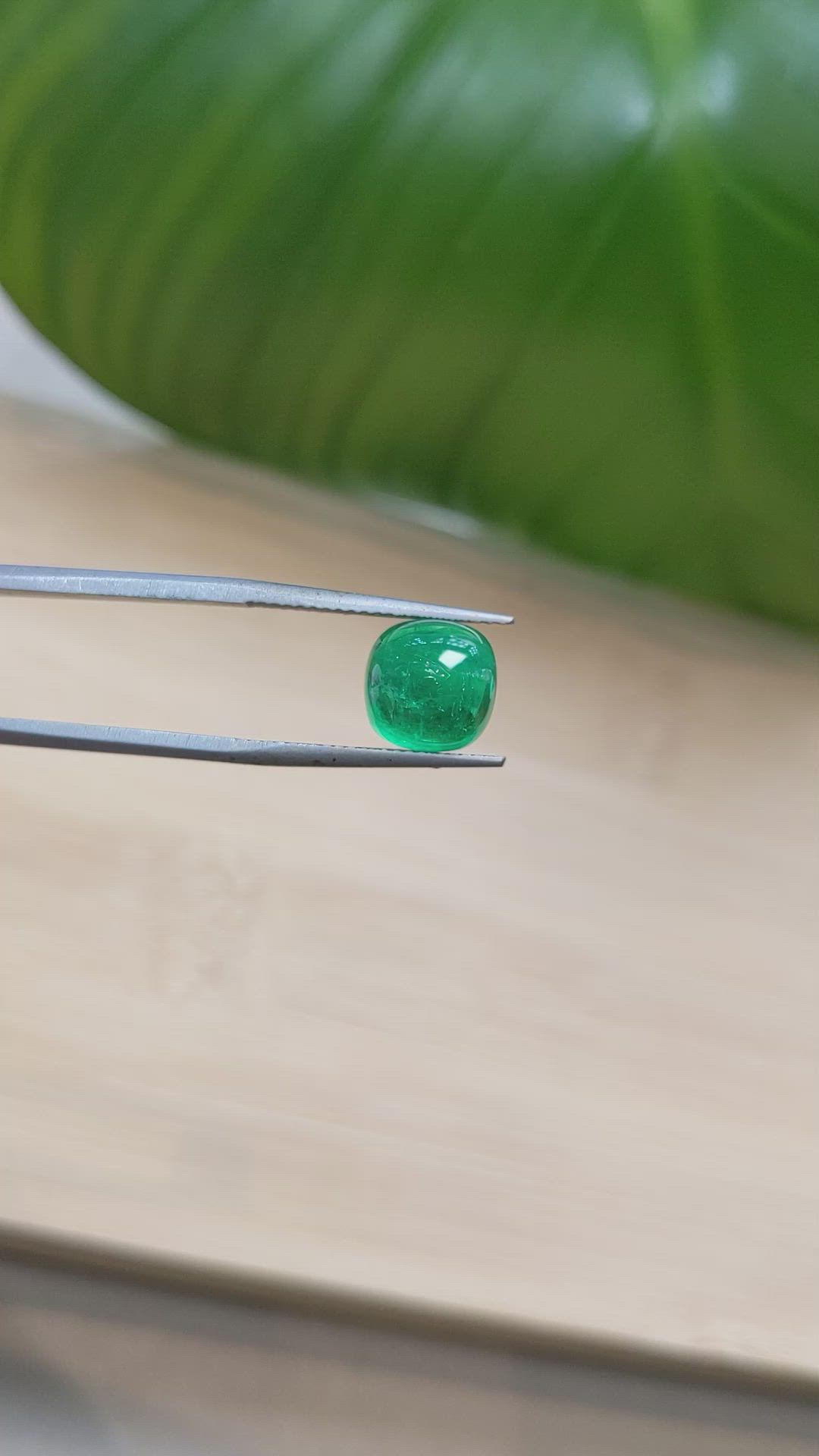 4.20 Ct. Cabochon Emerald from Afghanistan Size Video