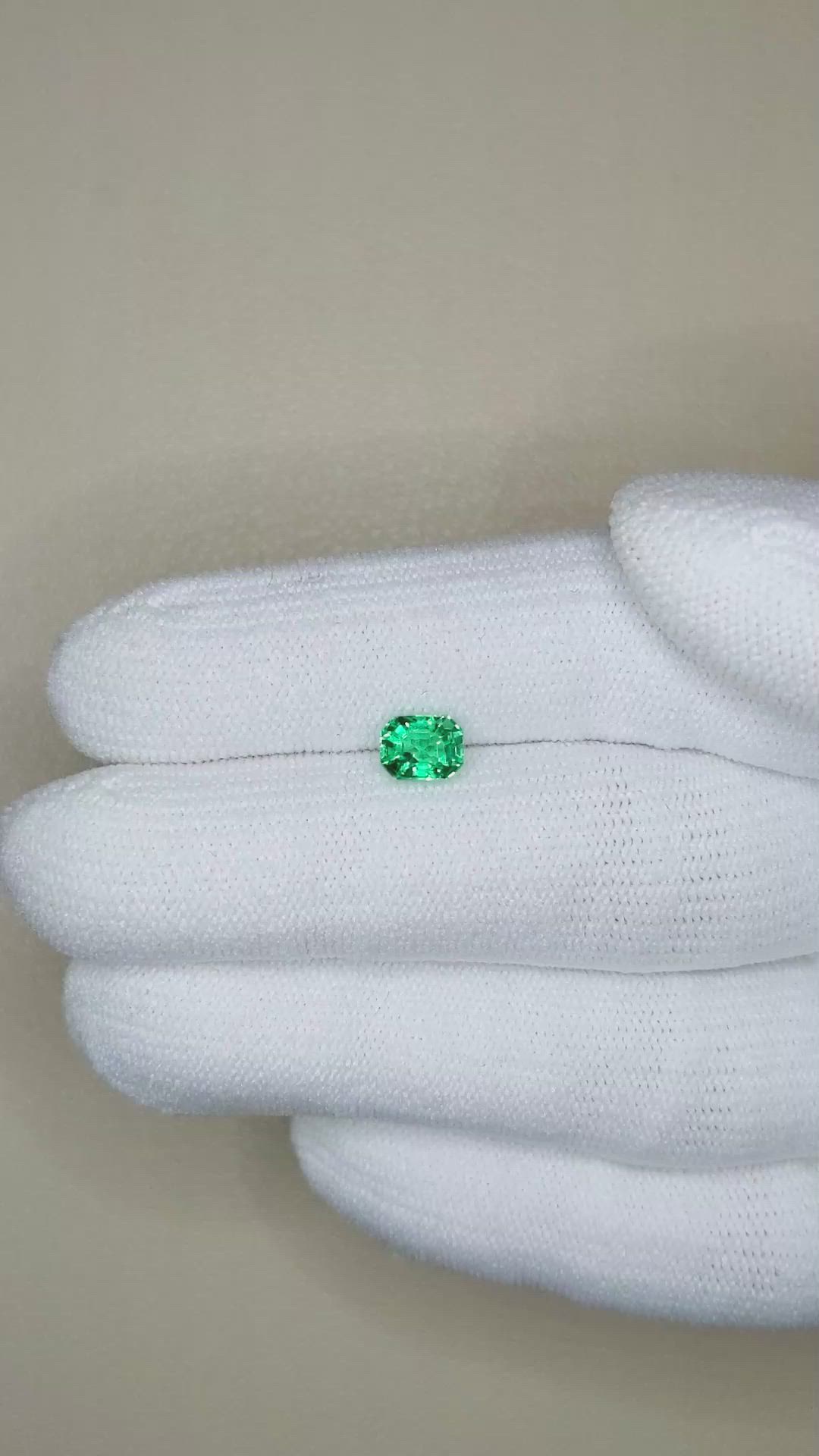 0.69 Ct. Emerald from Colombia Size Video