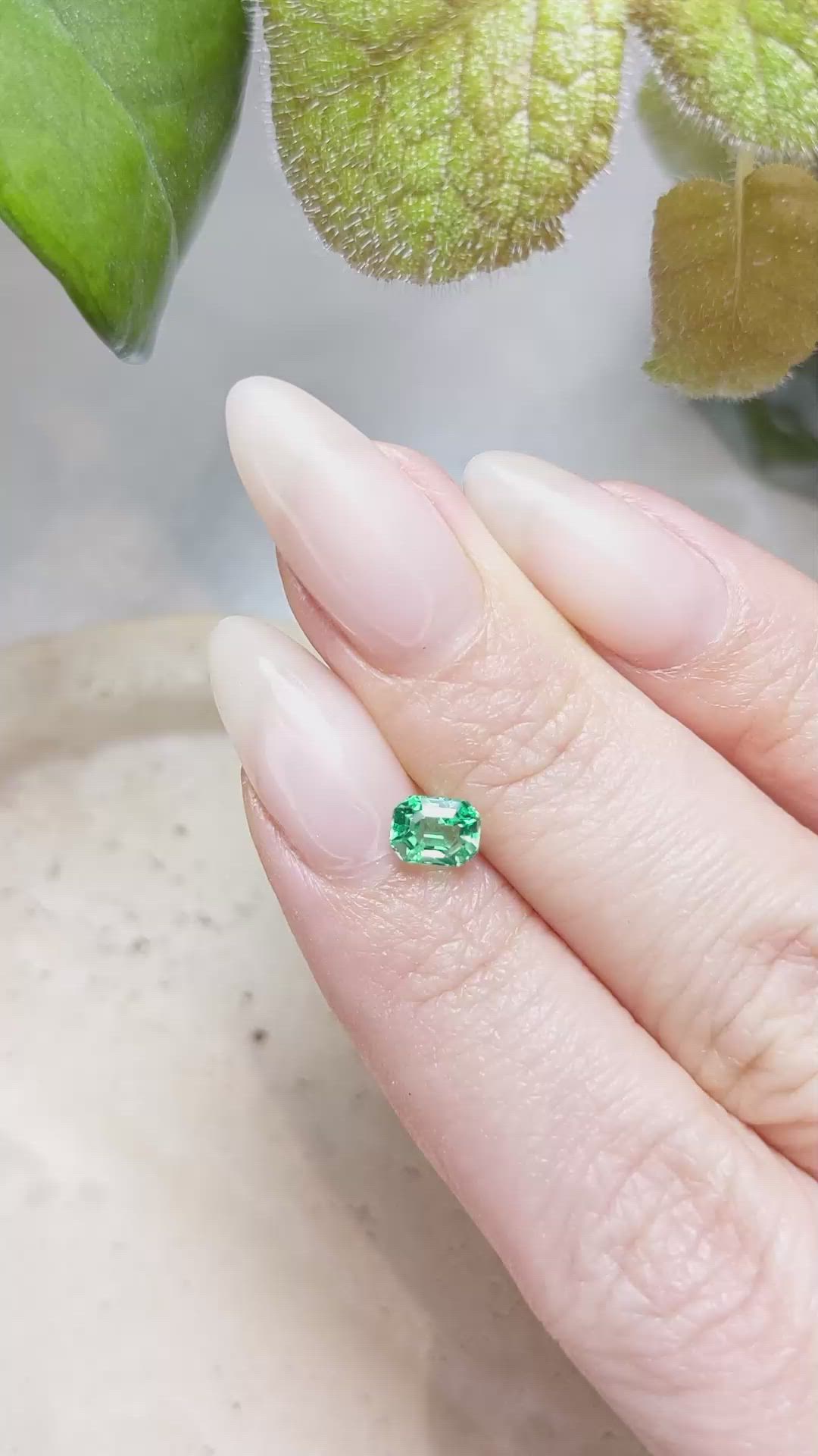 0.69 Ct. Emerald from Colombia Size Video