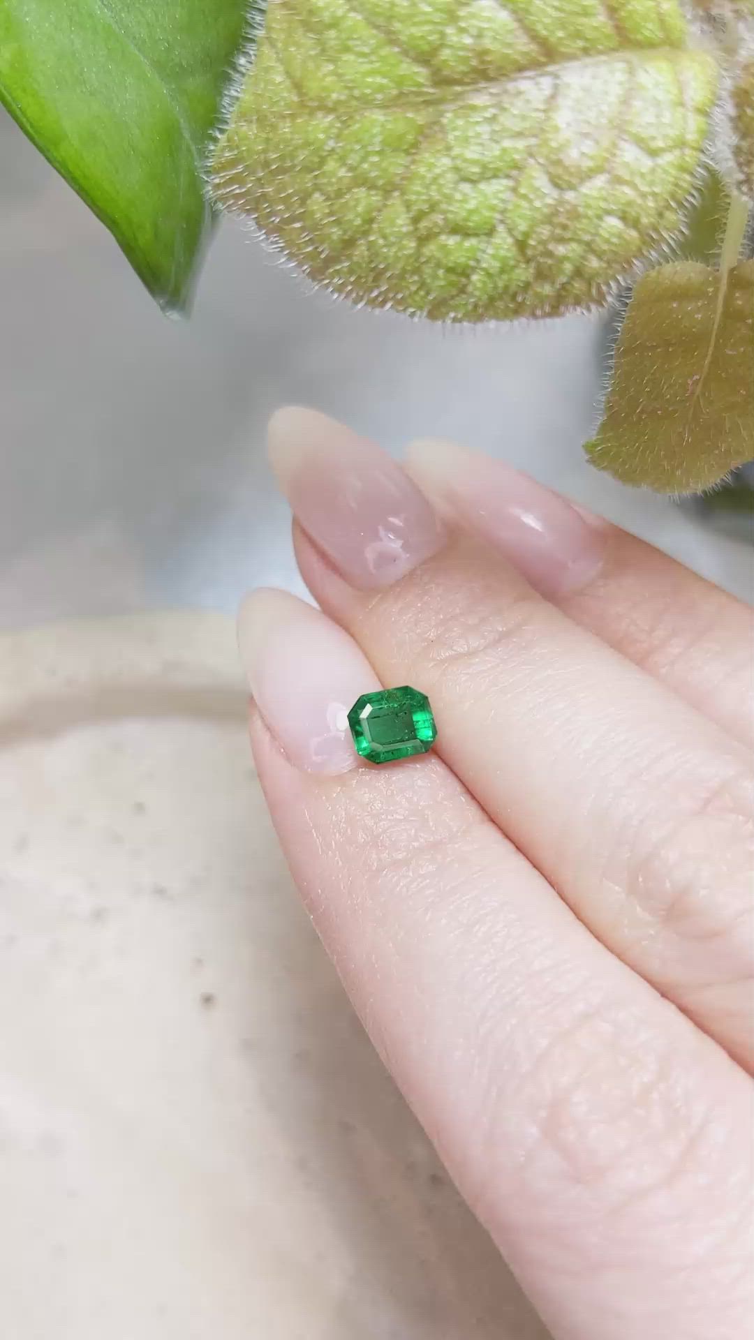 0.79 Ct. Emerald from Zambia Size Video