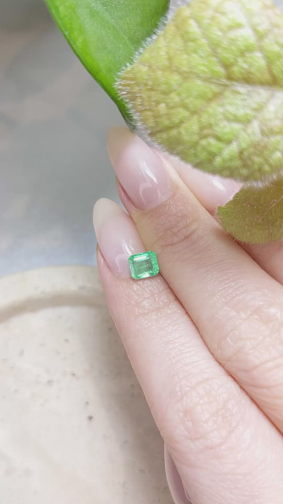 0.78 Ct. Emerald from Zambia Size Video