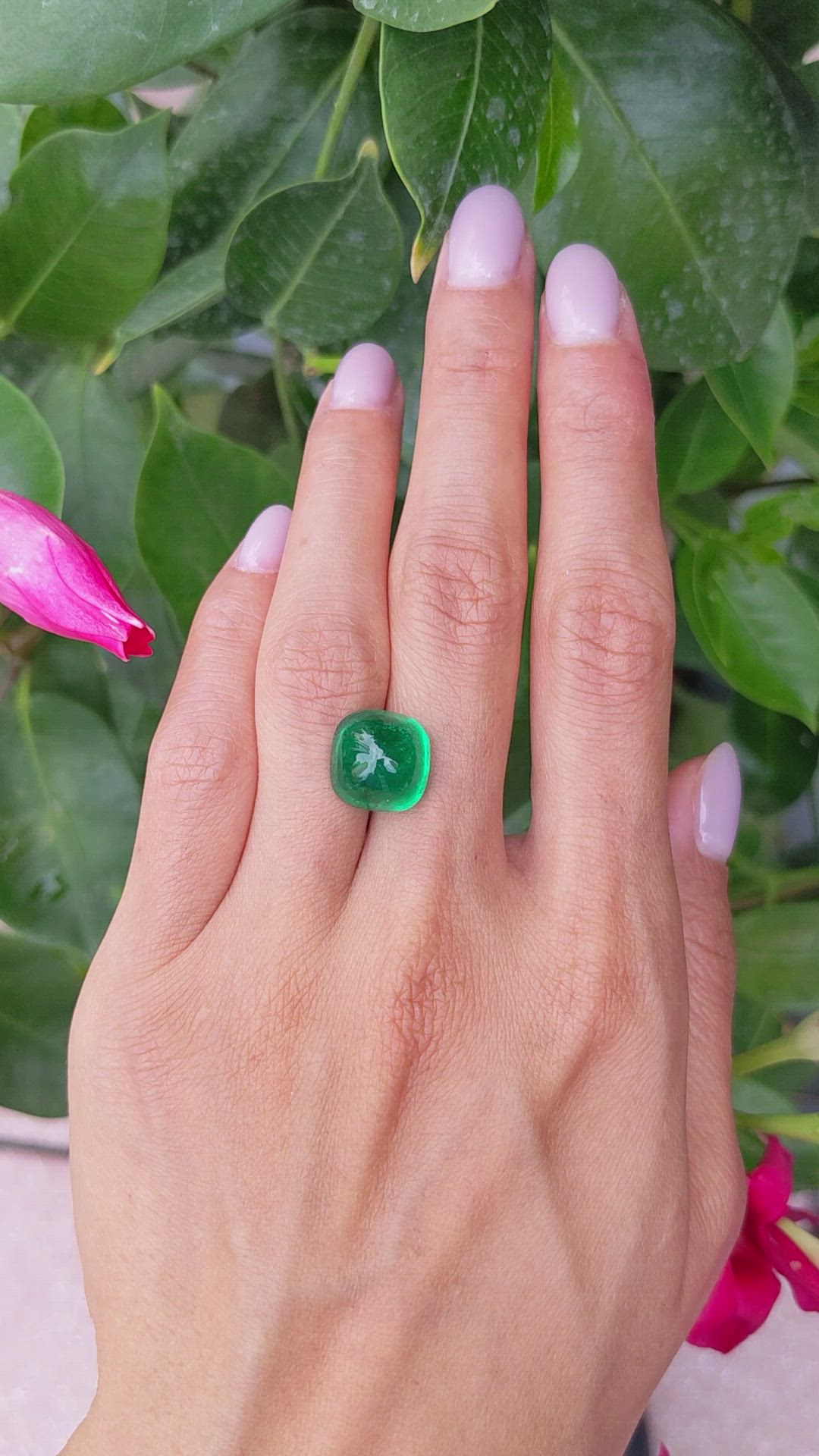9.34 Ct. Cabochon Emerald from Colombia Size Video