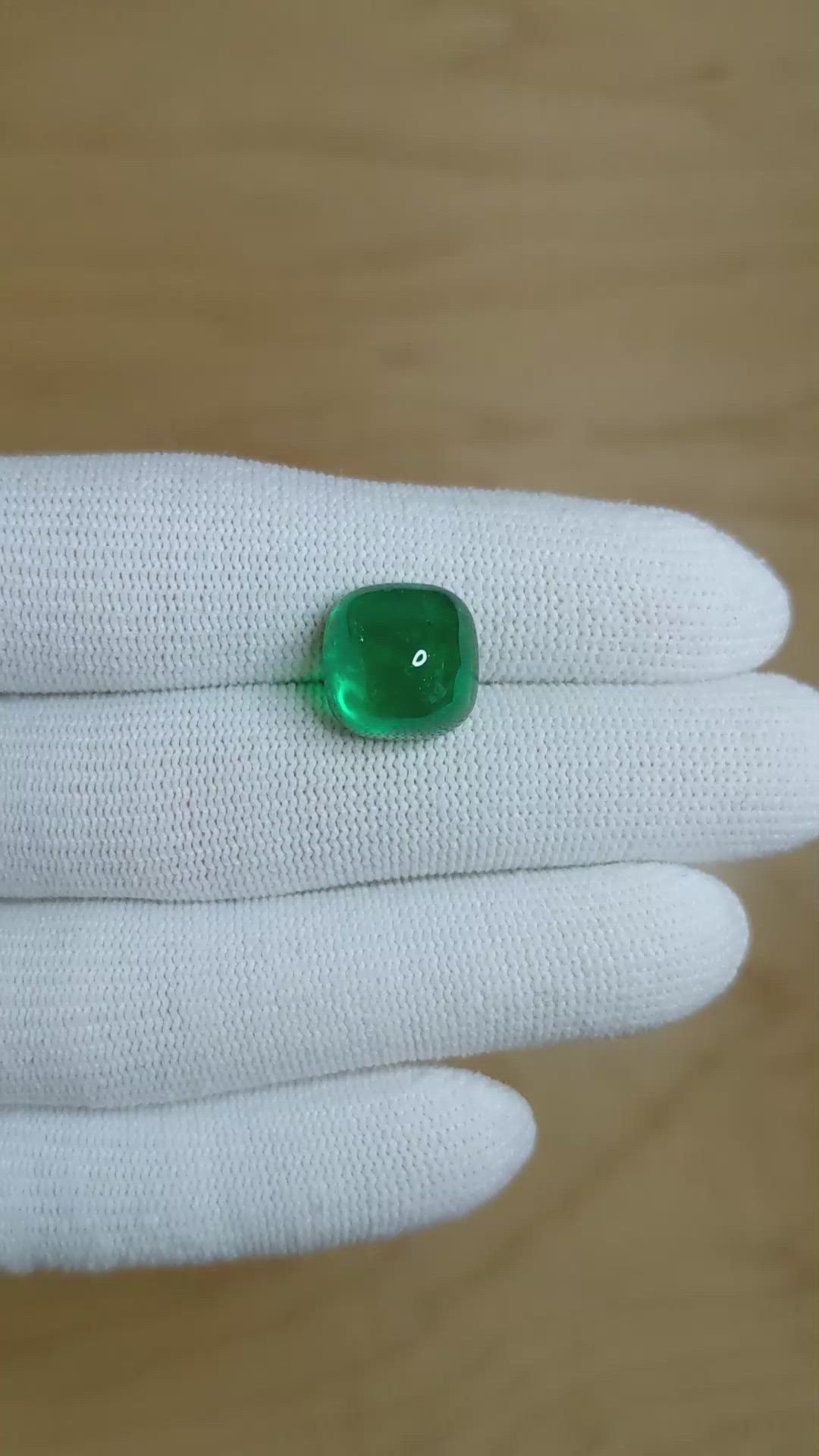 9.34 Ct. Cabochon Emerald from Colombia Size Video