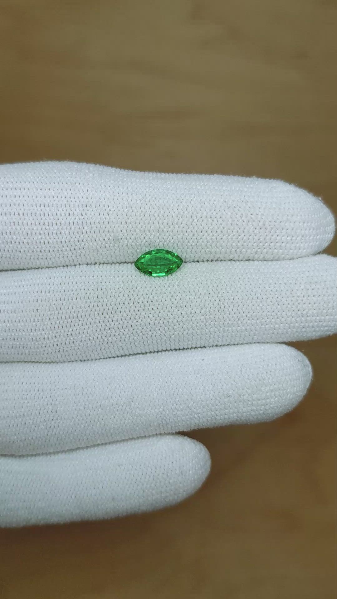 0.56 Ct. Emerald from Zambia Size Video