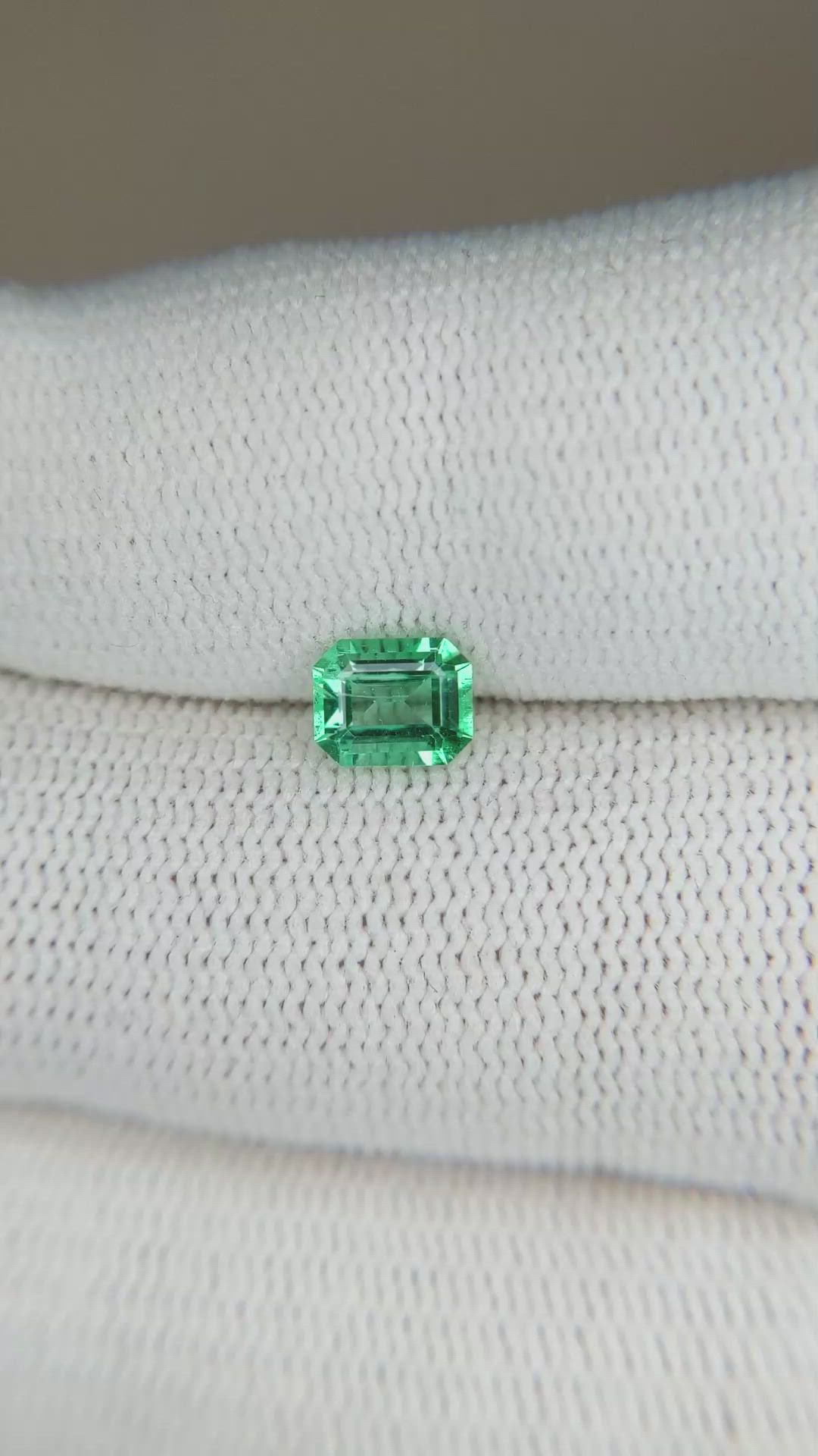 0.59 Ct. Emerald from Colombia Size Video