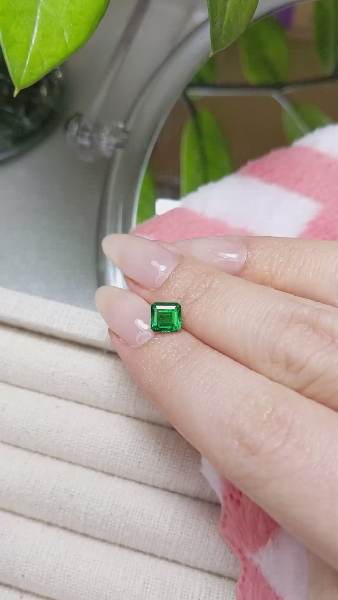 0.91 Ct. Emerald from Zambia Size Video