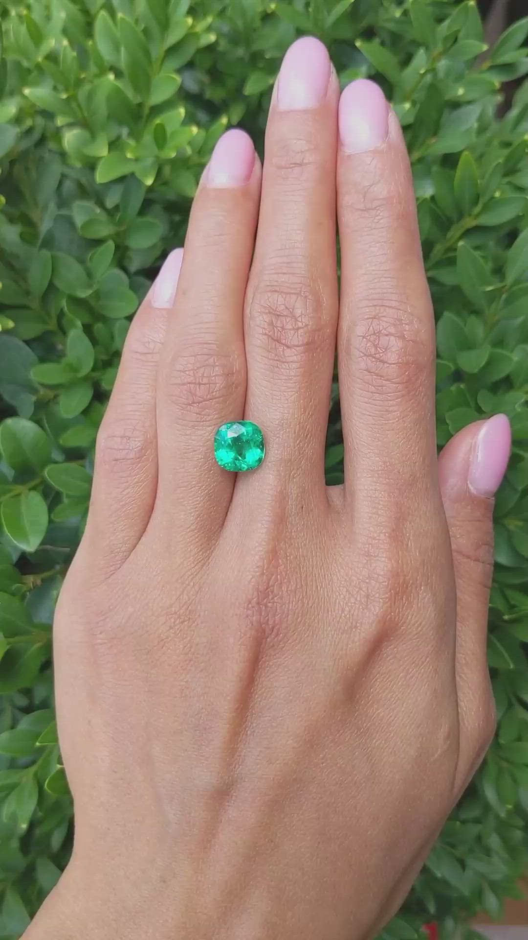 2.90 Ct. Emerald from Colombia Size Video