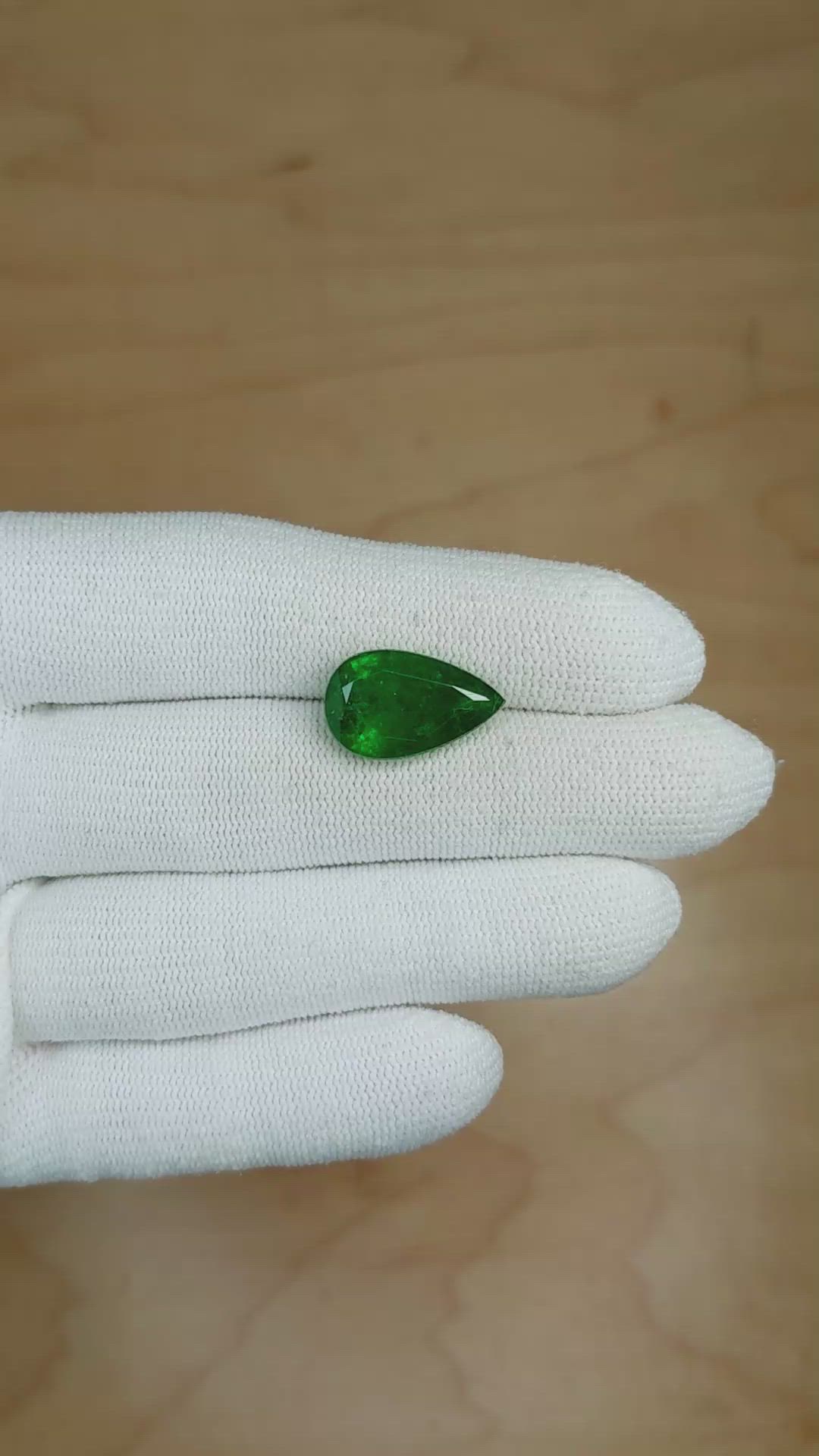 6.37 Ct. Emerald from Zambia Size Video