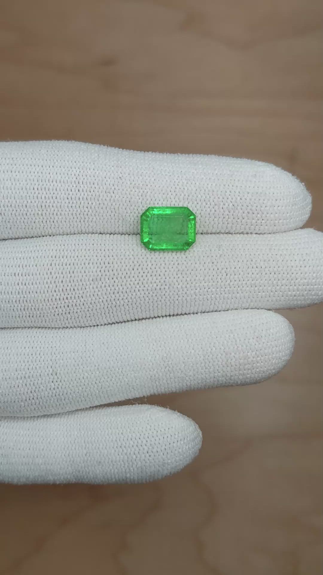 2.44 Ct. Emerald from Colombia Size Video