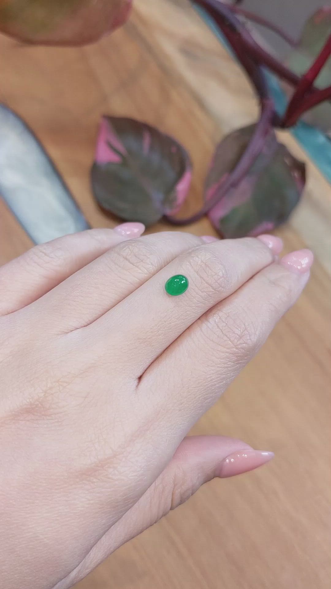 0.85 Ct. Cabochon Emerald from Zambia Size Video