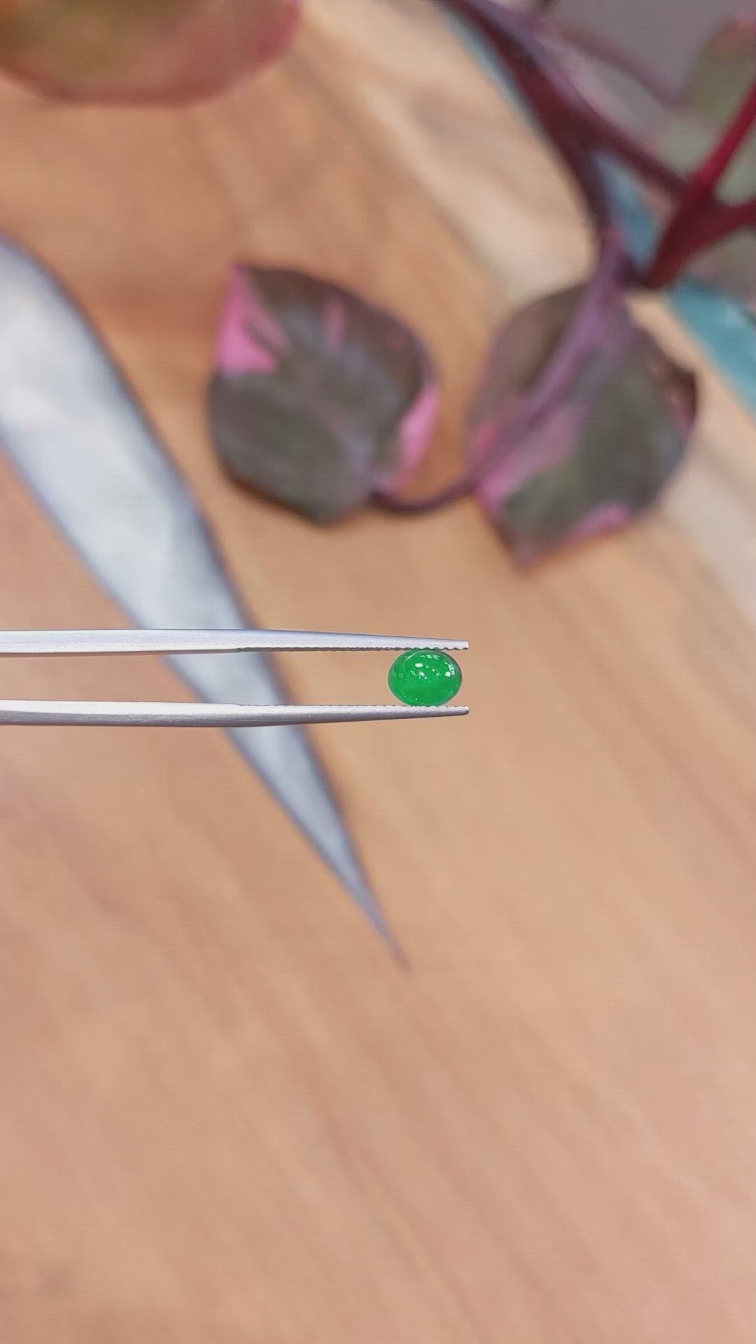 0.85 Ct. Cabochon Emerald from Zambia Size Video