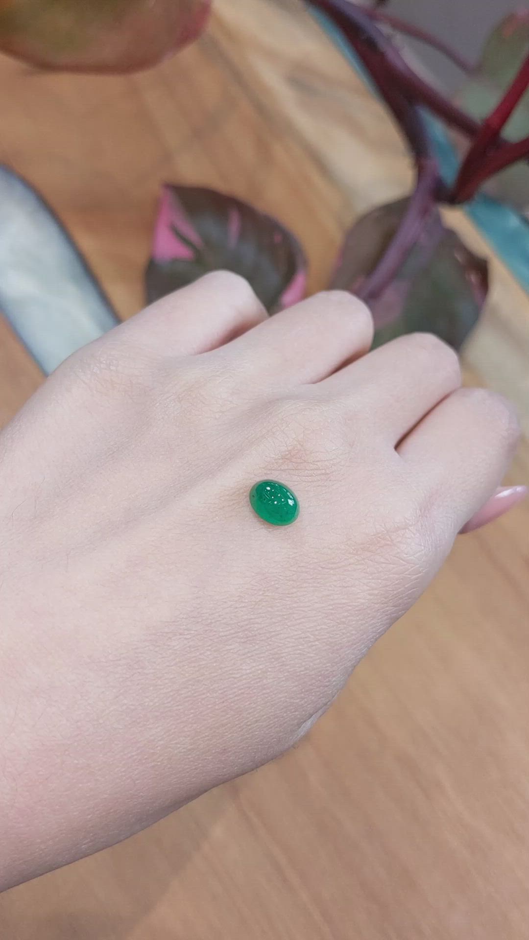 1.80 Ct. Cabochon Emerald from Zambia Size Video