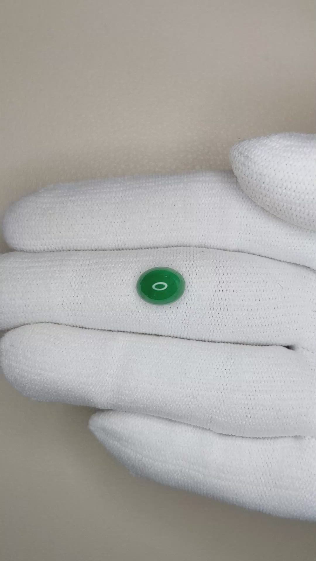 1.80 Ct. Cabochon Emerald from Zambia Size Video