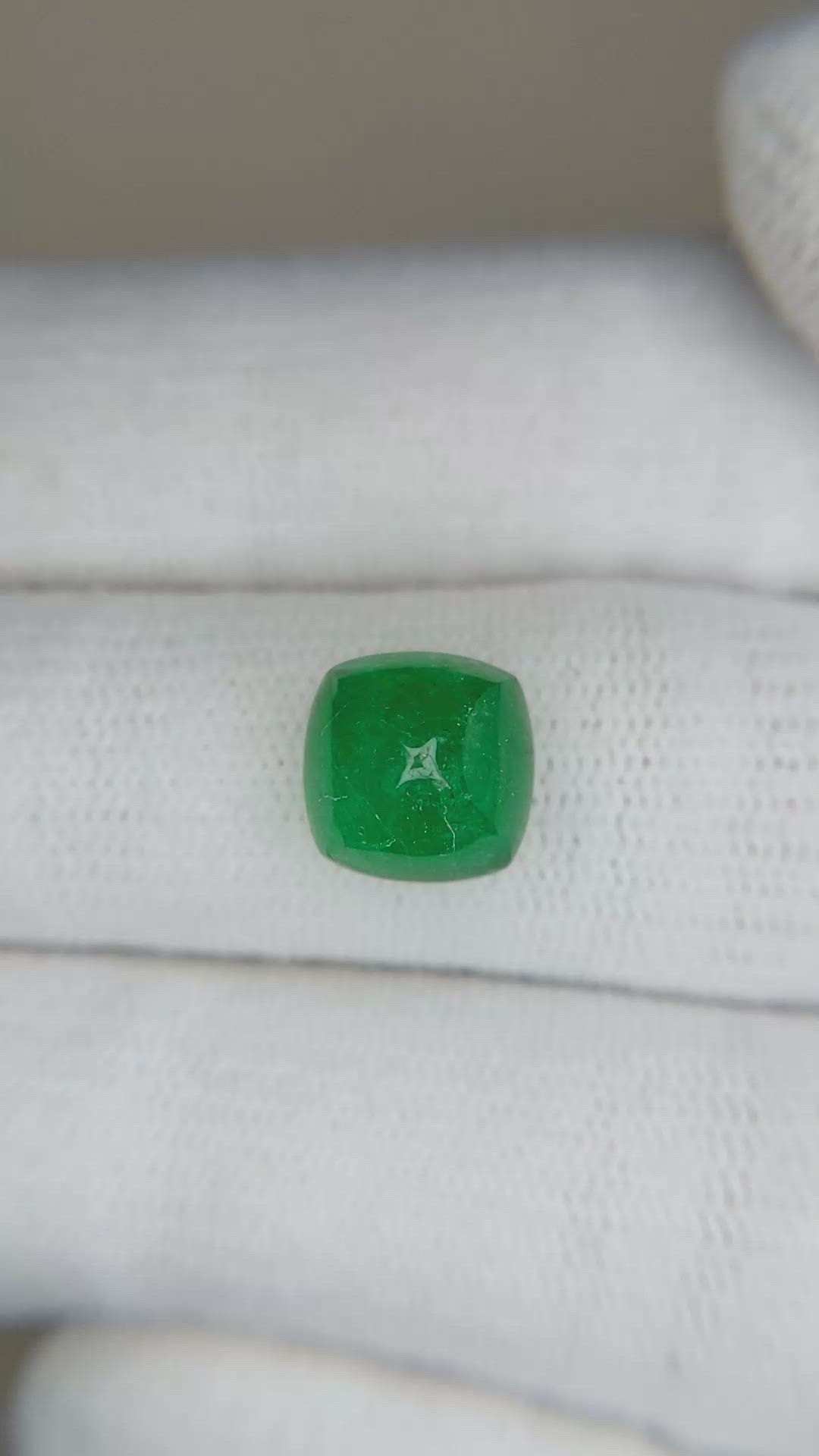 3.57 Ct. Cabochon Emerald from Zambia Size Video