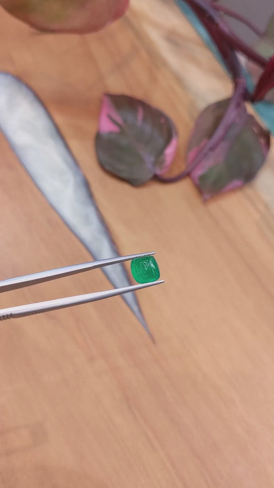 3.57 Ct. Cabochon Emerald from Zambia Size Video