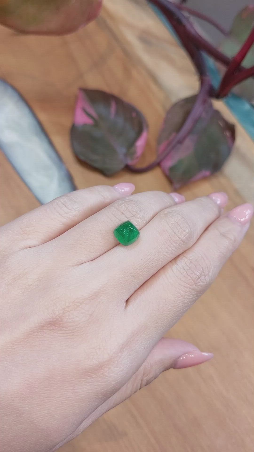 2.97 Ct. Cabochon Emerald from Zambia Size Video