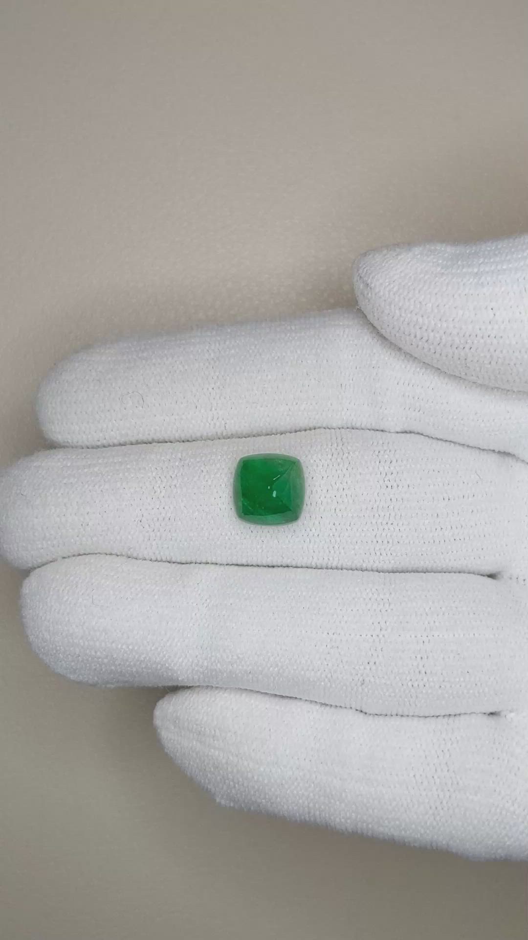 2.97 Ct. Cabochon Emerald from Zambia Size Video