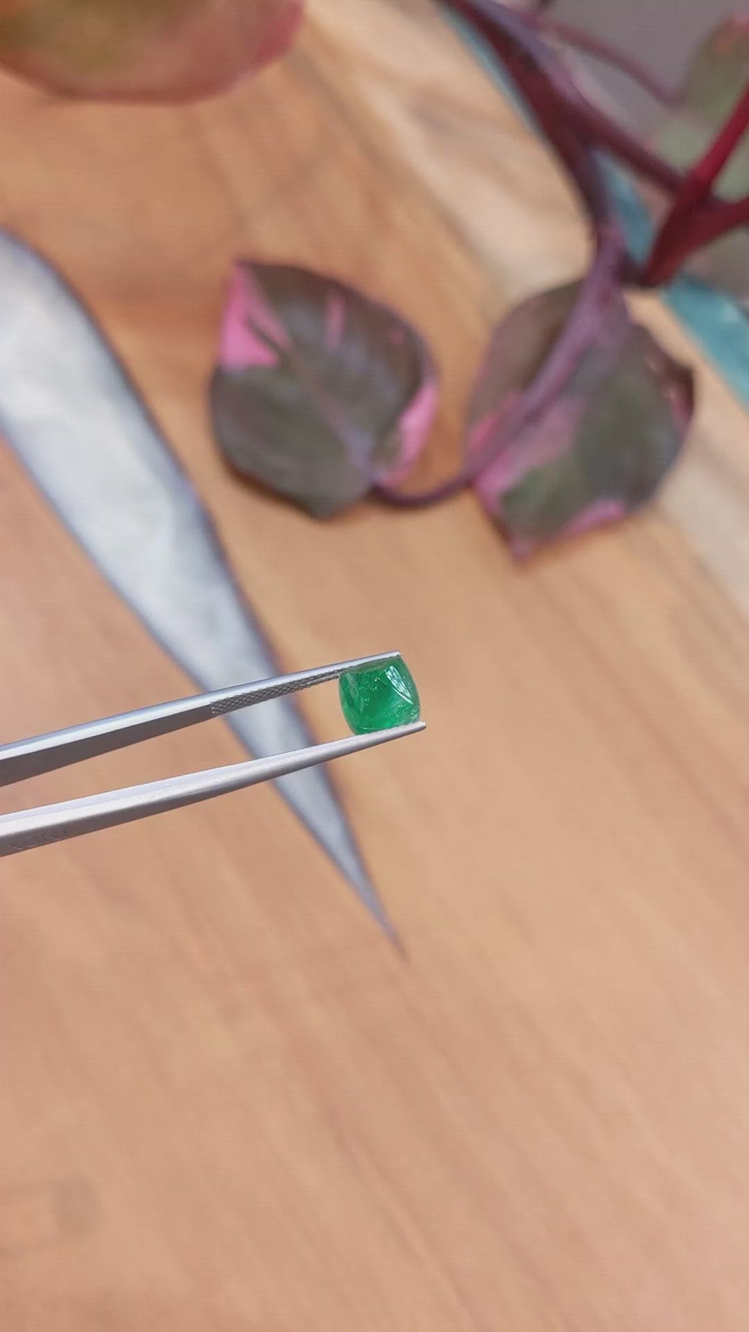 2.97 Ct. Cabochon Emerald from Zambia Size Video