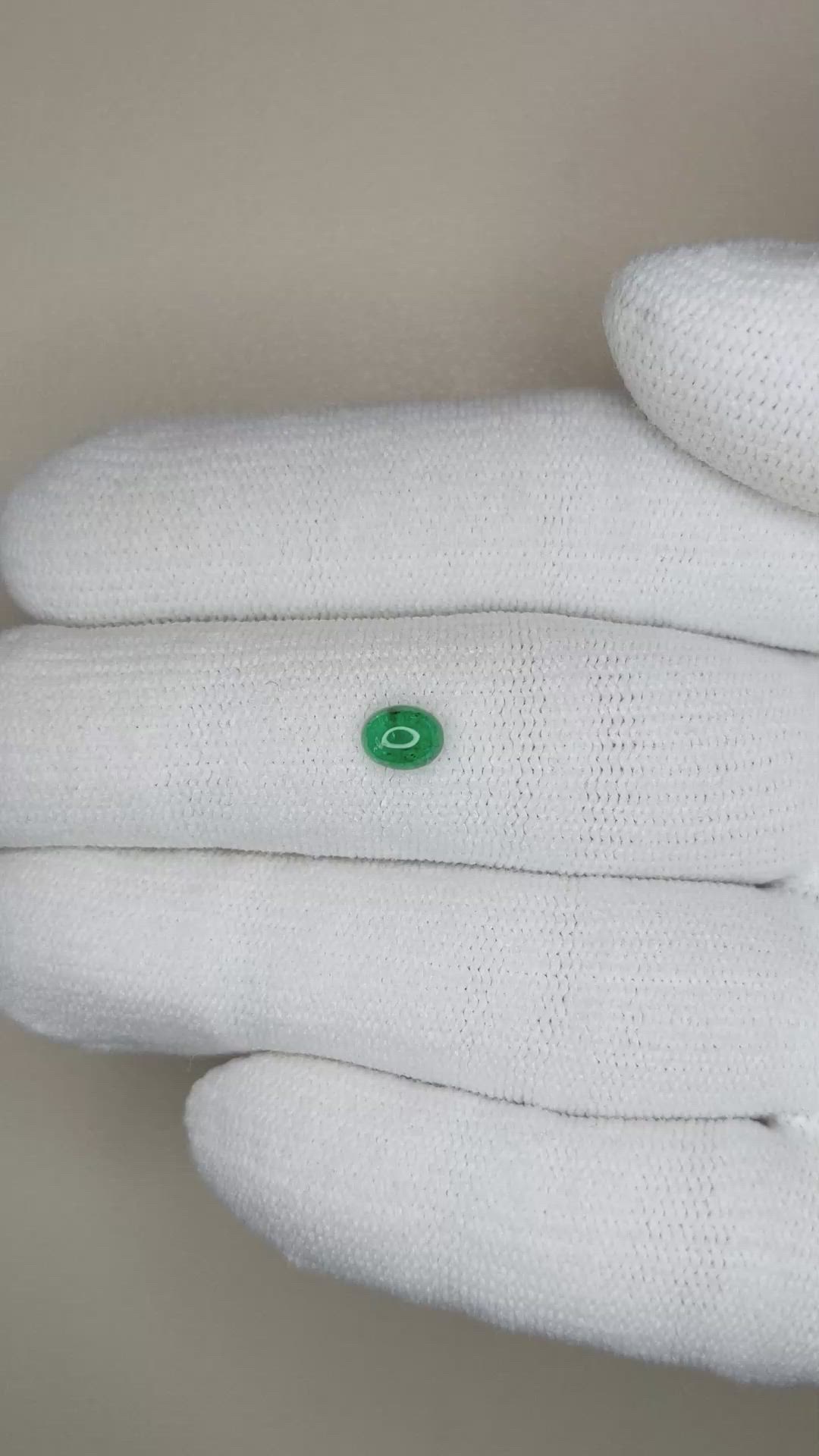 0.47 Ct. Cabochon Emerald from Zambia Size Video