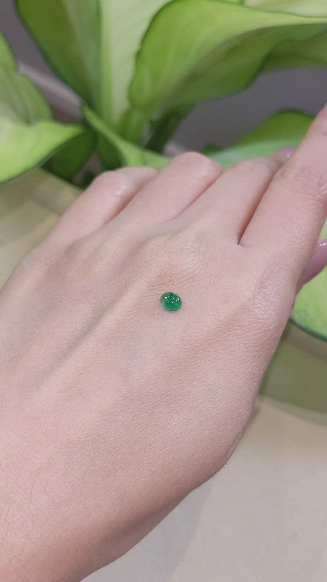 0.47 Ct. Cabochon Emerald from Zambia Size Video