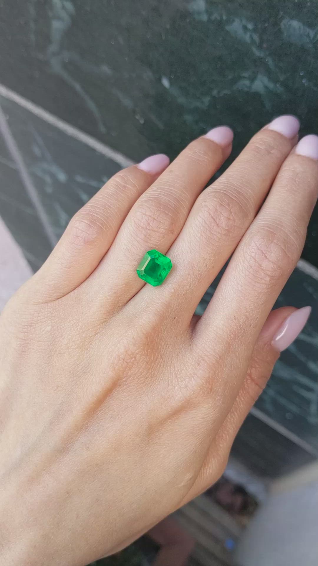 3.69 Ct. Emerald from Zambia Size Video