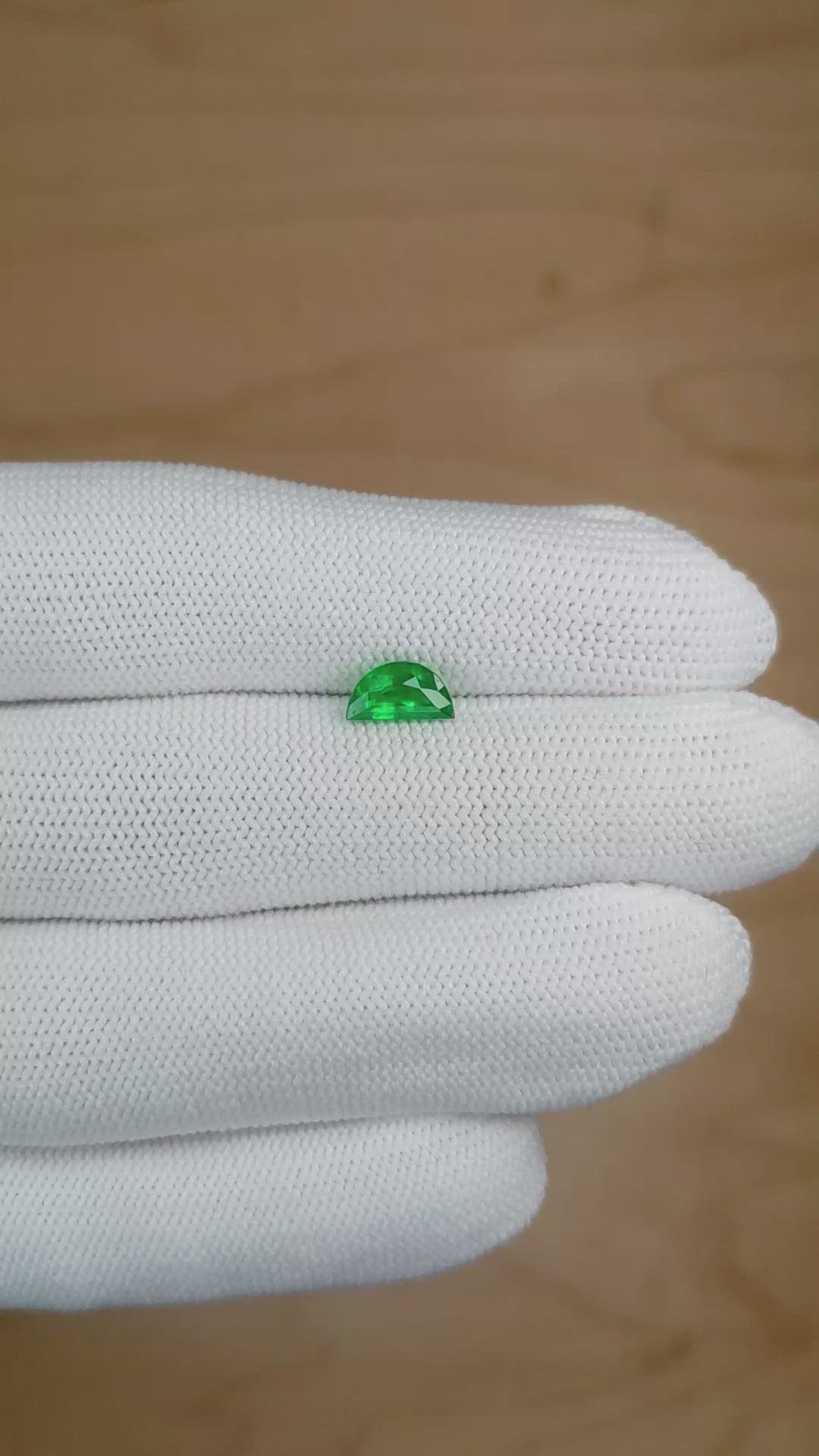 0.71 Ct. Emerald from Zambia Size Video
