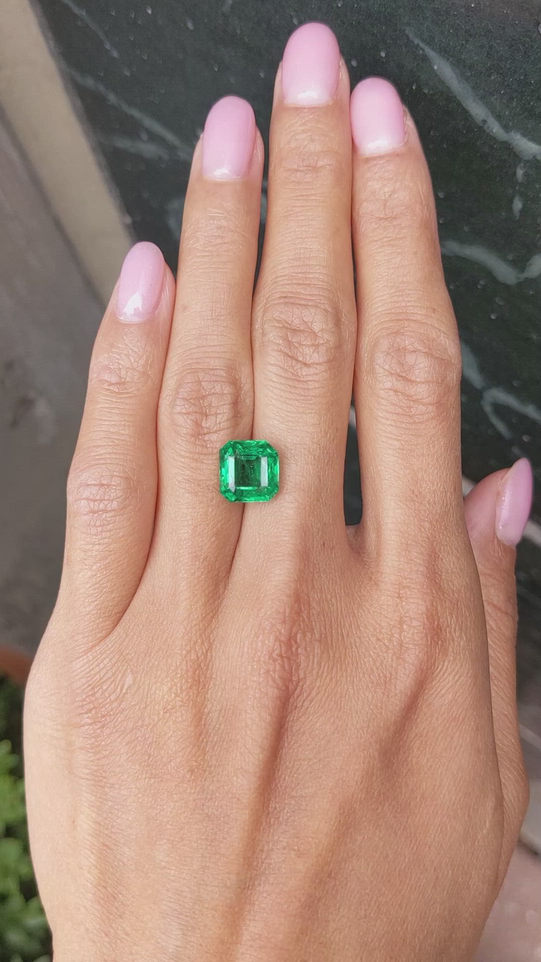 3.84 Ct. Emerald from Zambia Size Video