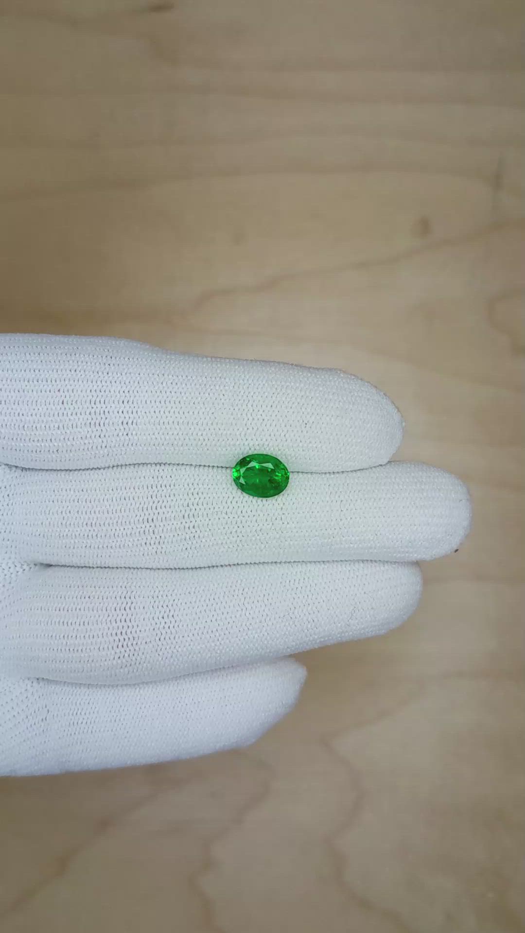 1.30 Ct. Emerald from Zambia Size Video