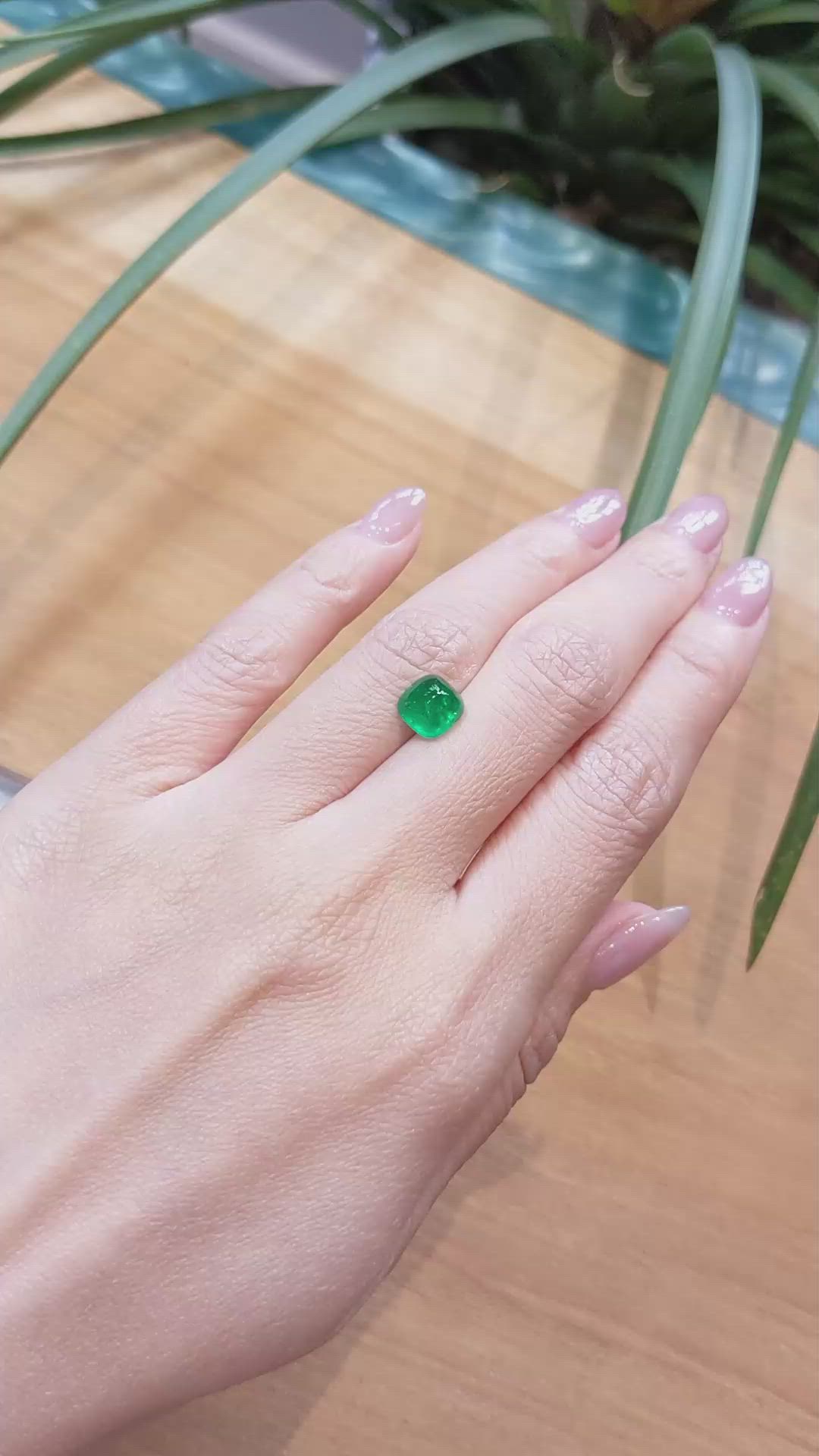 2.04 Ct. Cabochon Emerald from Afghanistan Size Video