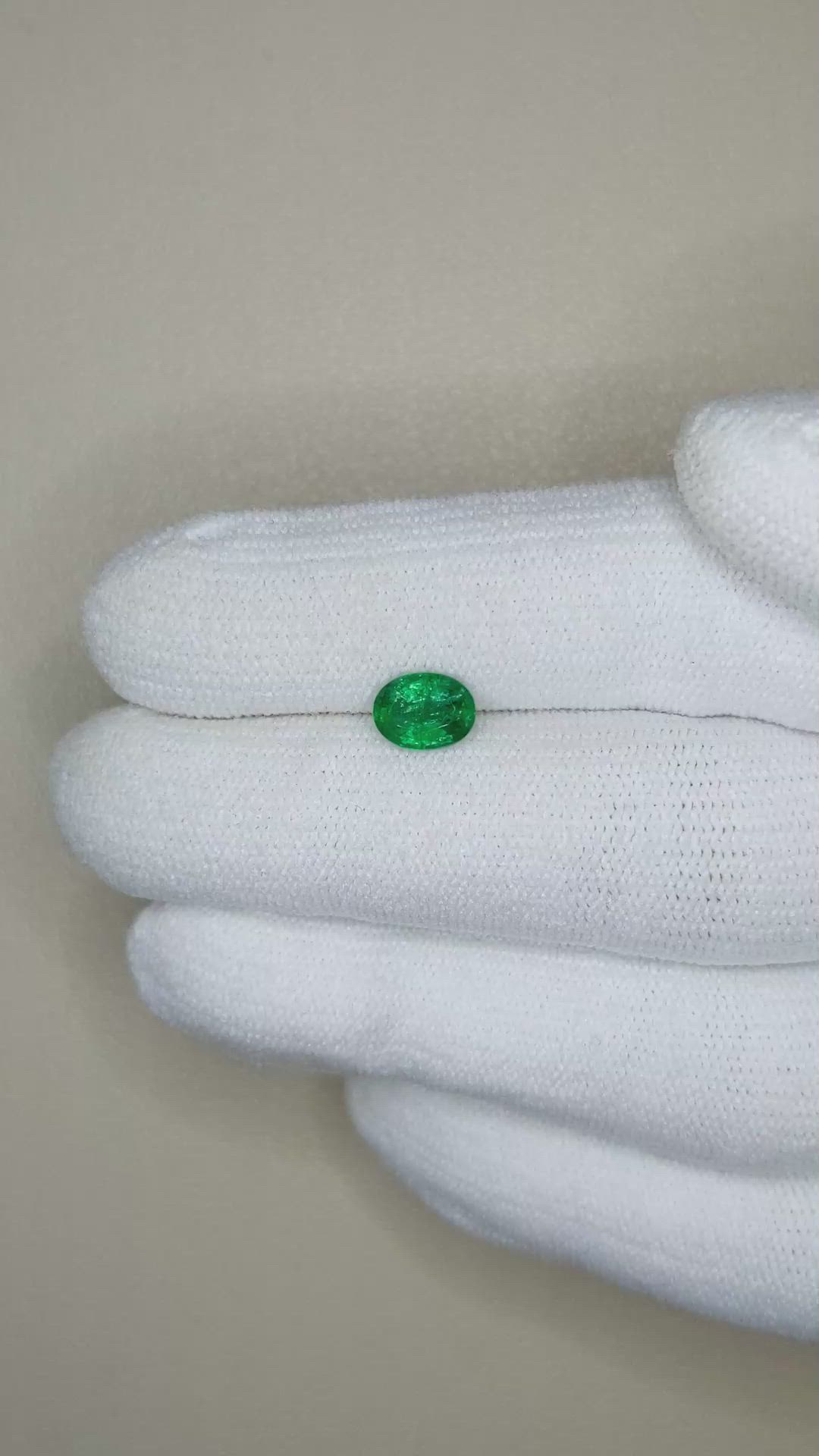 0.84 Ct. Emerald from Zambia Size Video