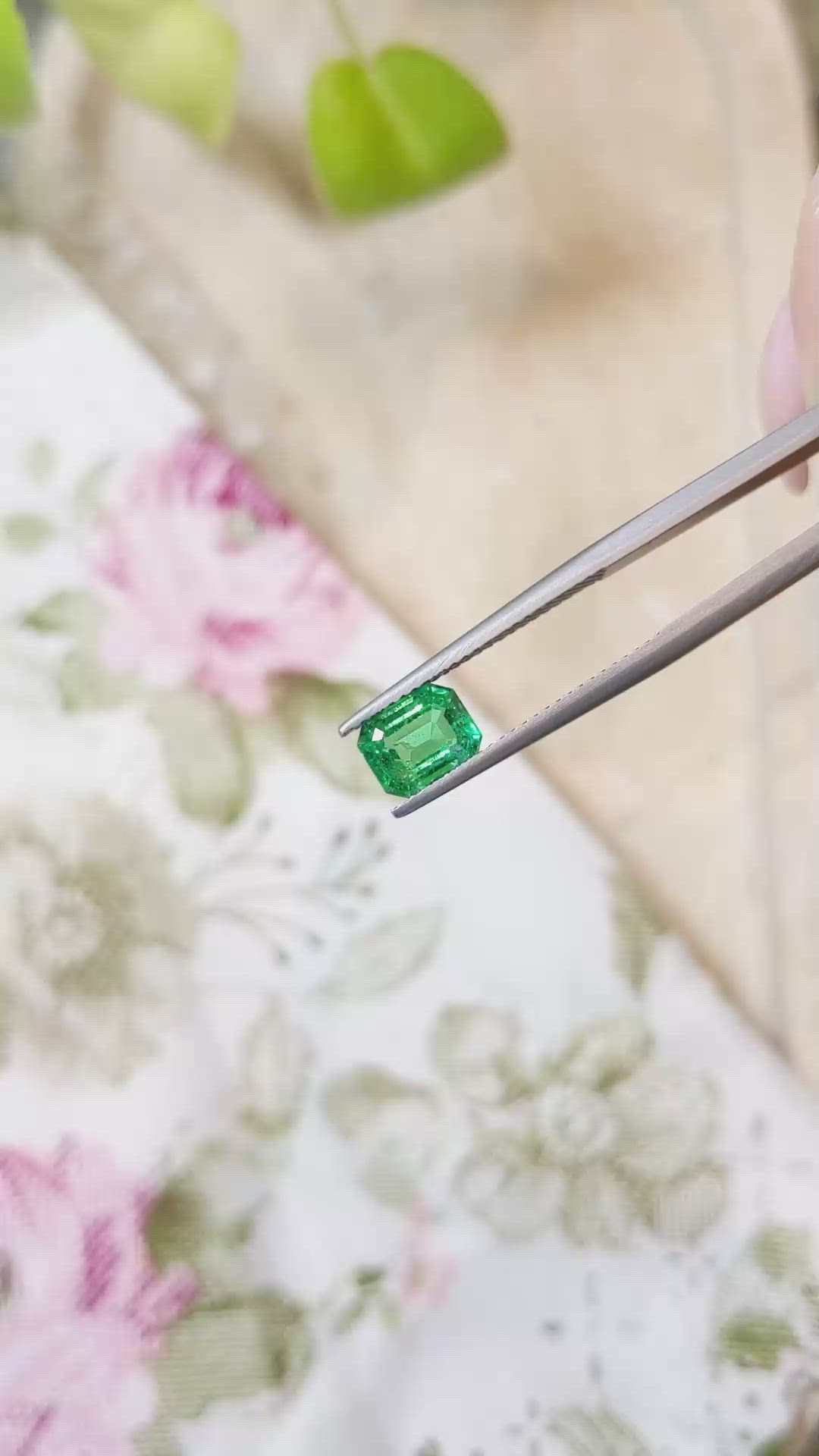 1.23 Ct. Emerald from Zambia Size Video