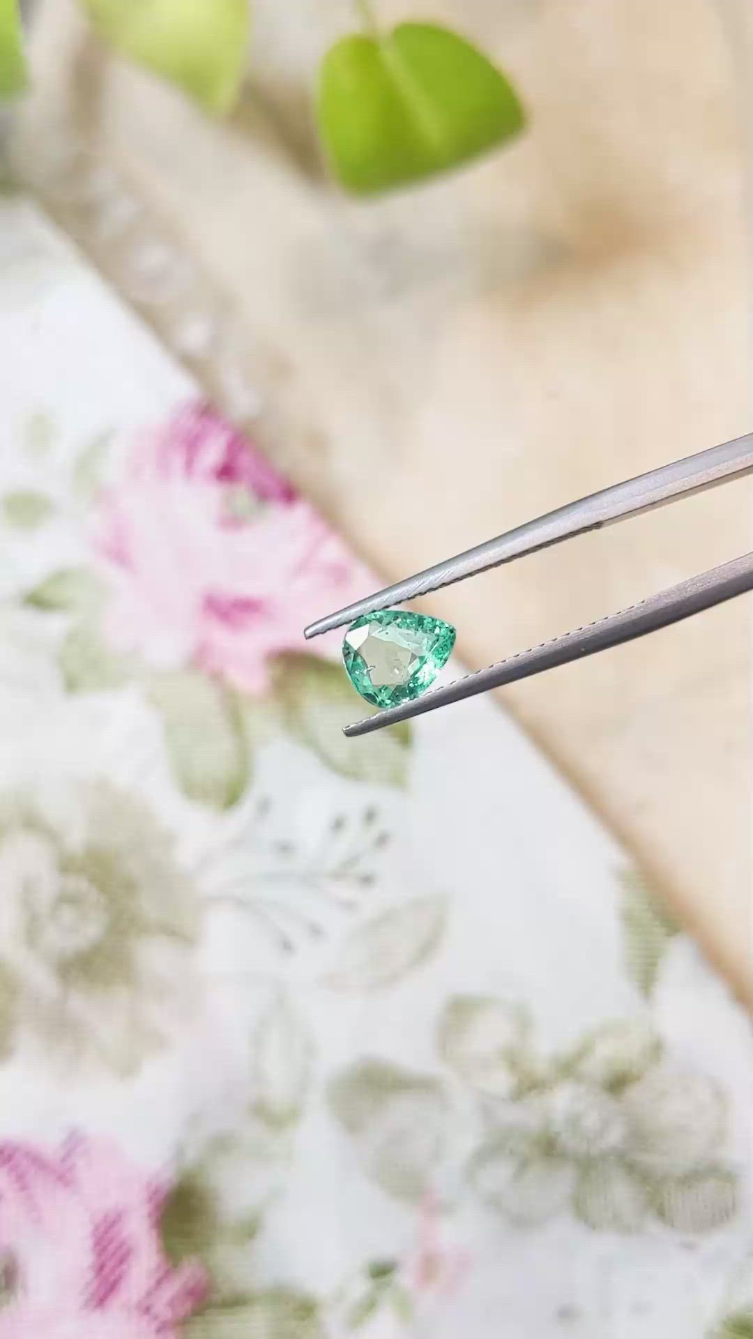 0.86 Ct. Emerald from Zambia Size Video