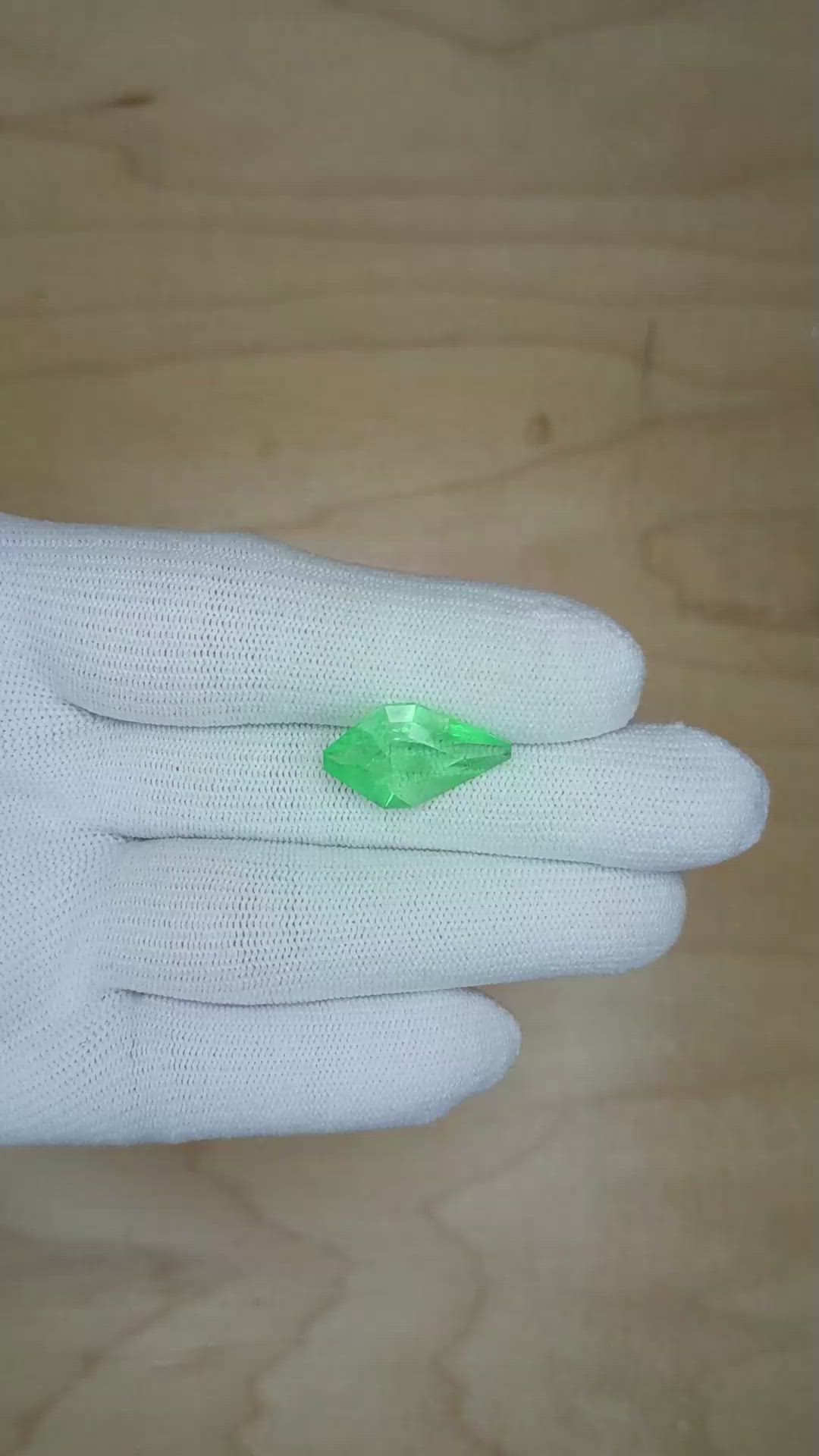 6.01 Ct. Emerald from Russia Size Video