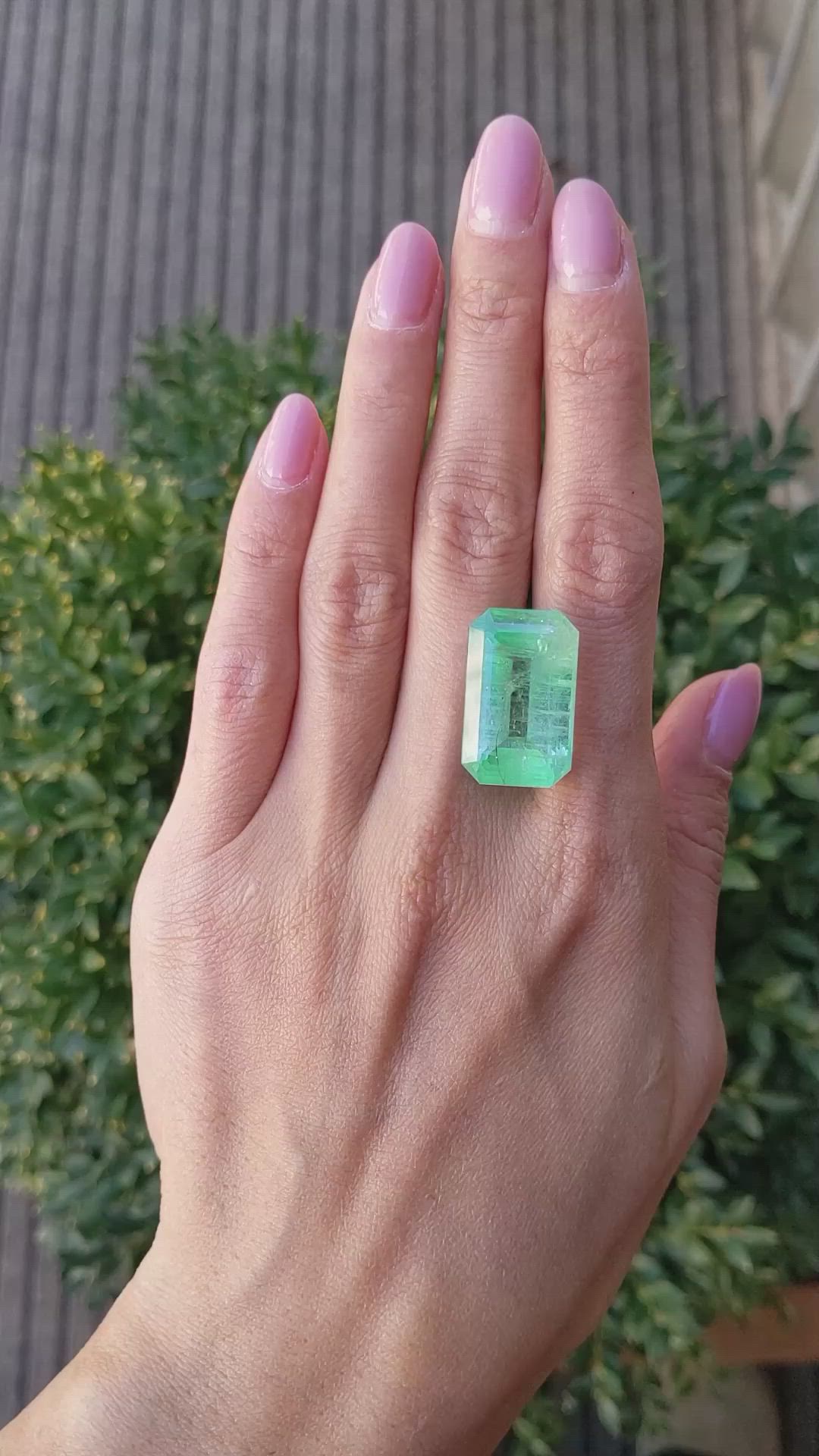 29.18 Ct. Emerald from Zambia Size Video