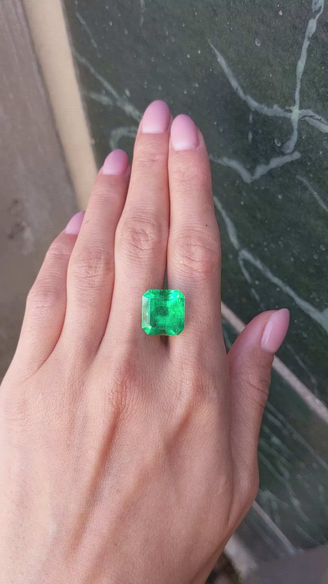 11.47 Ct. Emerald from Colombia Size Video