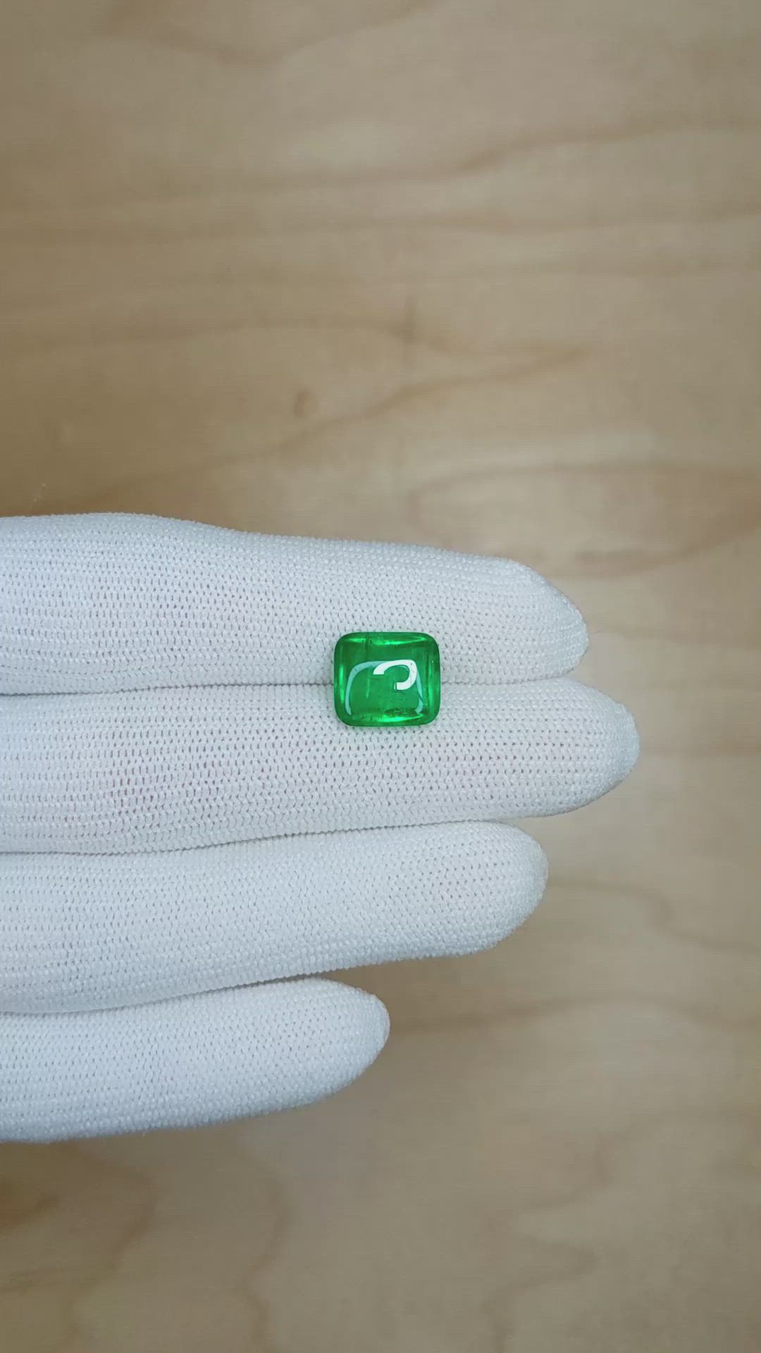 4.26 Ct. Cabochon Emerald from Colombia Size Video