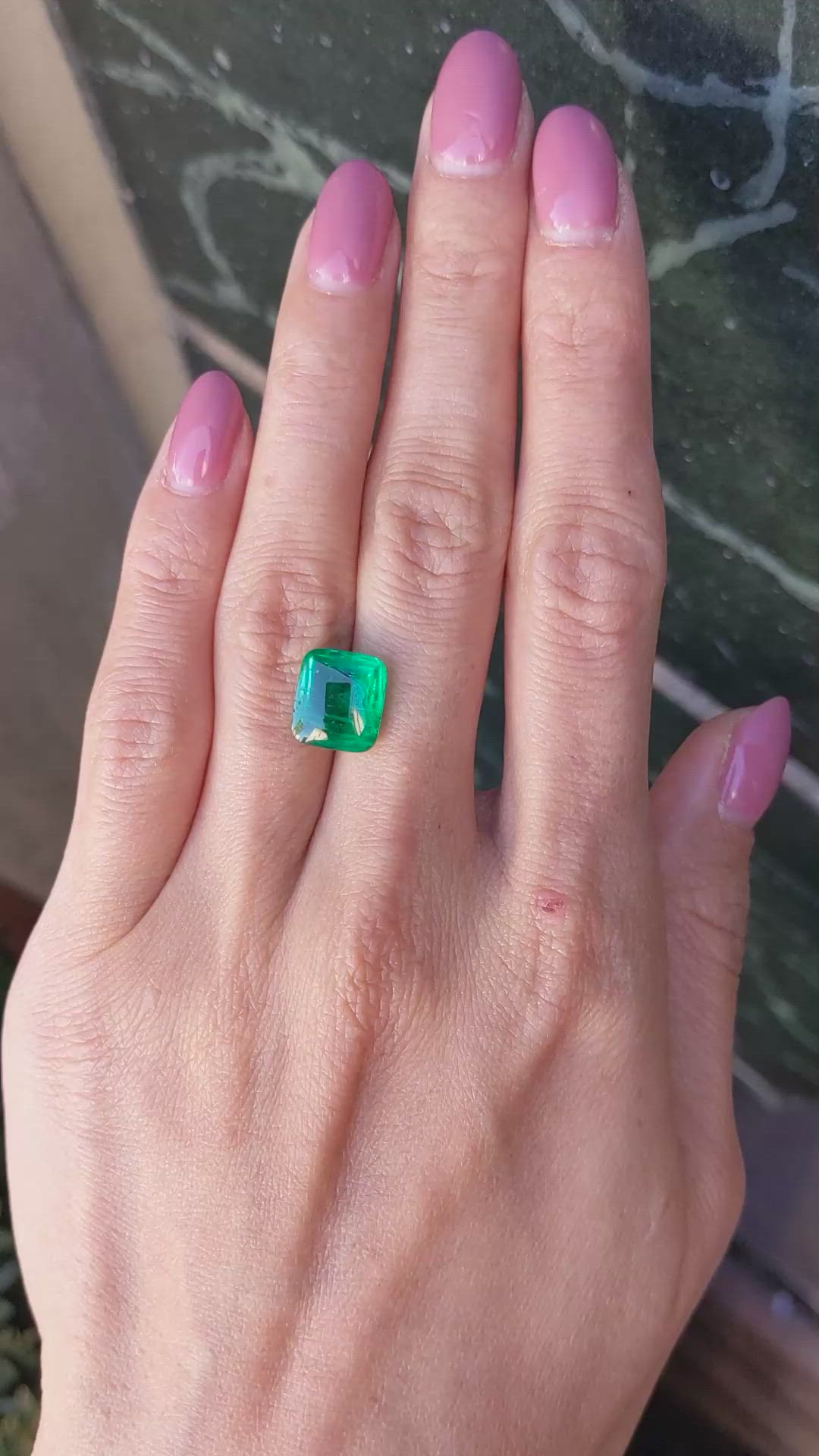 4.26 Ct. Cabochon Emerald from Colombia Size Video