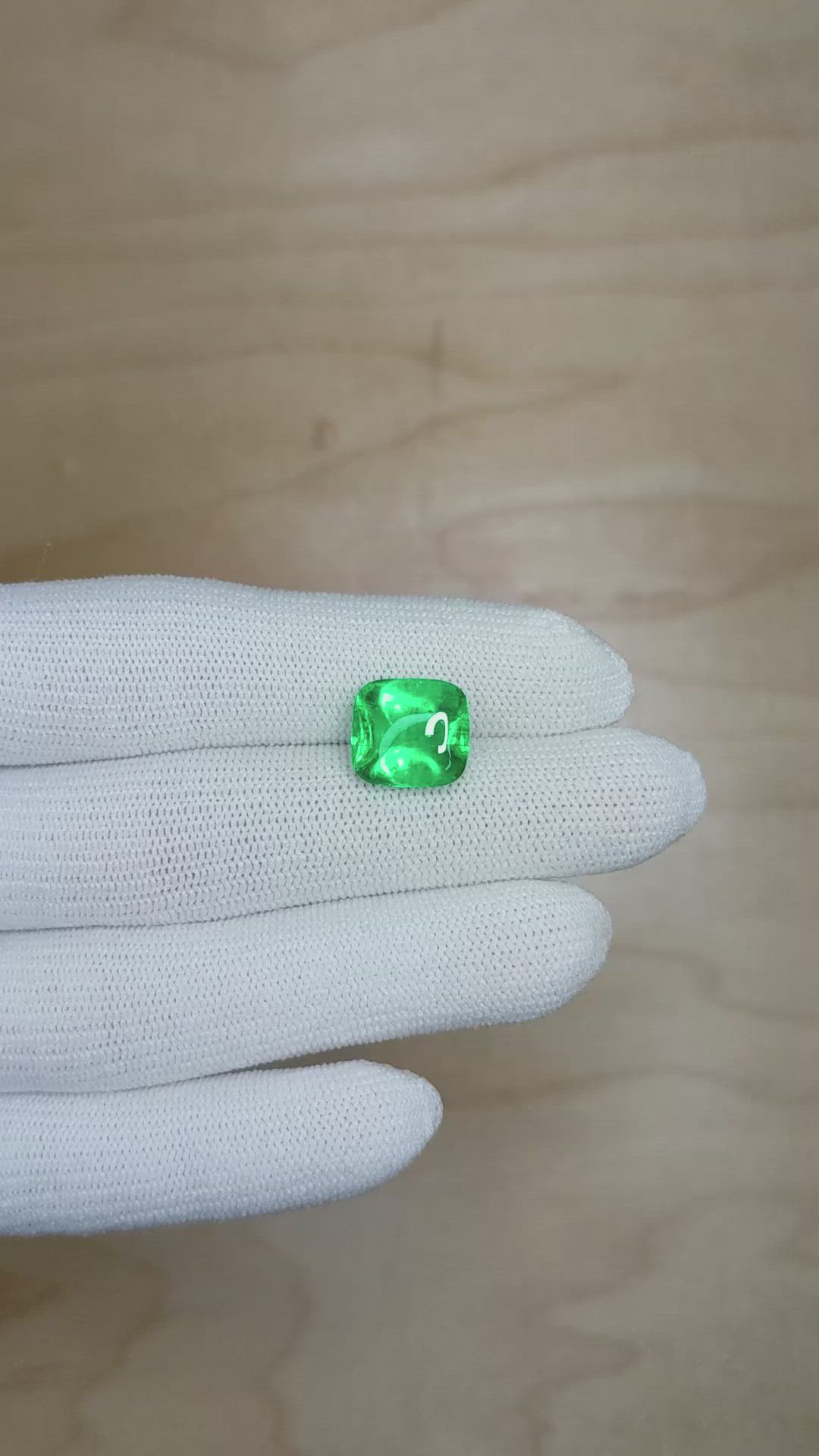 6.19 Ct. Cabochon Emerald from Colombia Size Video