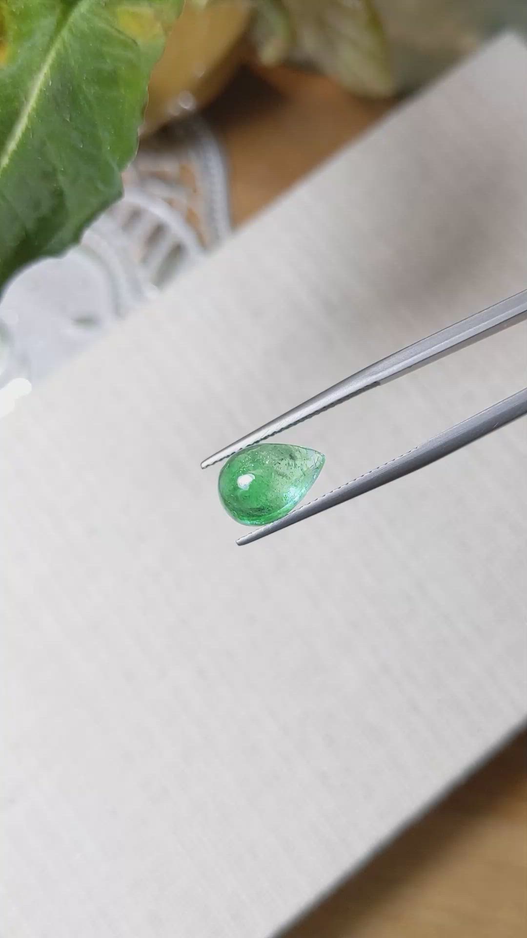 3.74 Ct. Cabochon Emerald from Zambia Size Video