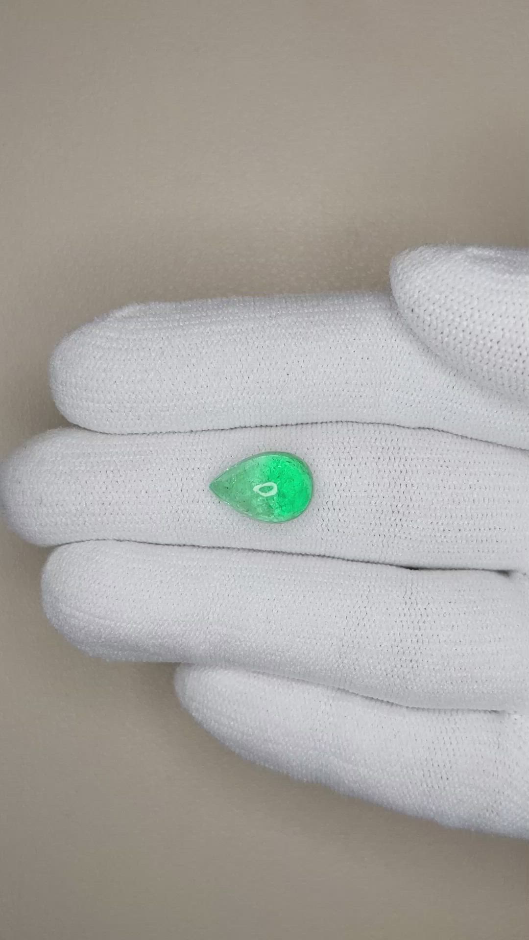 3.74 Ct. Cabochon Emerald from Zambia Size Video