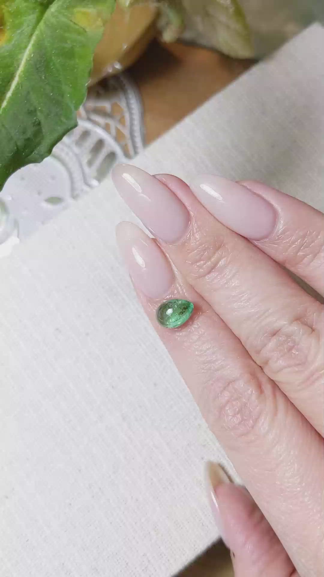 1.61 Ct. Cabochon Emerald from Zambia Size Video