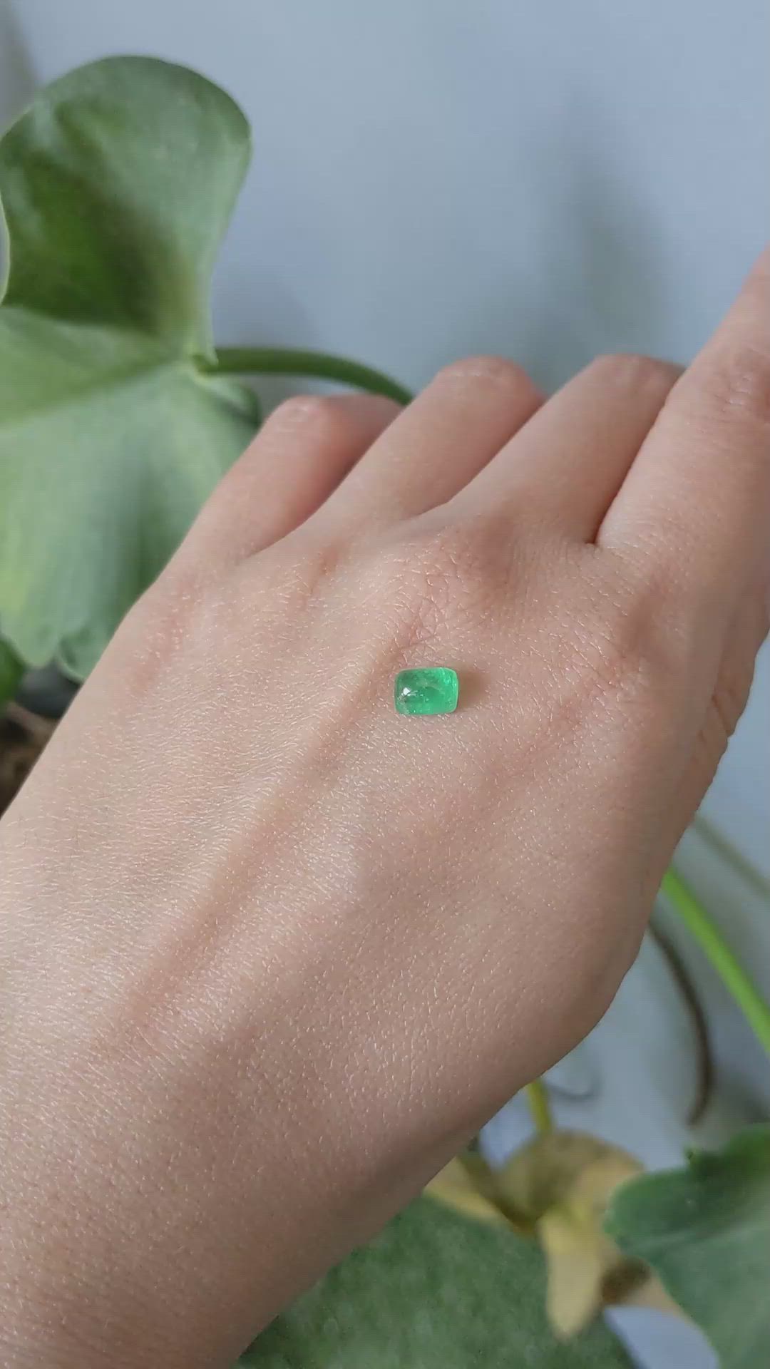 1.12 Ct. Cabochon Emerald from Zambia Size Video